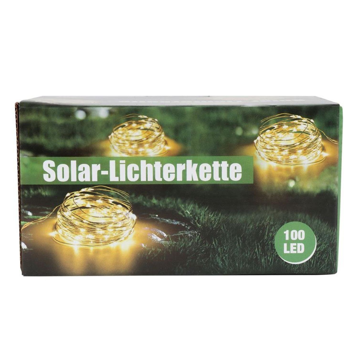 BURI Lichterkette Solar-Lichterkette 100 Micro-LEDs 9,9m Warmweiß Drahtlichterkette