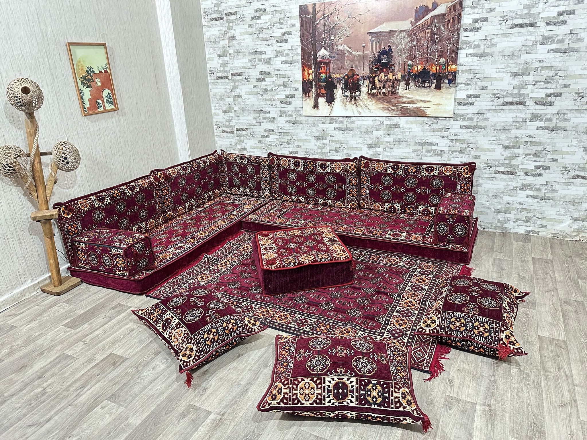 CaddeBuy Sofa Orientalisches Sitzecke, Sitzecke, Arabische Majlis Sofa, Sitzkissen, 14 Teile