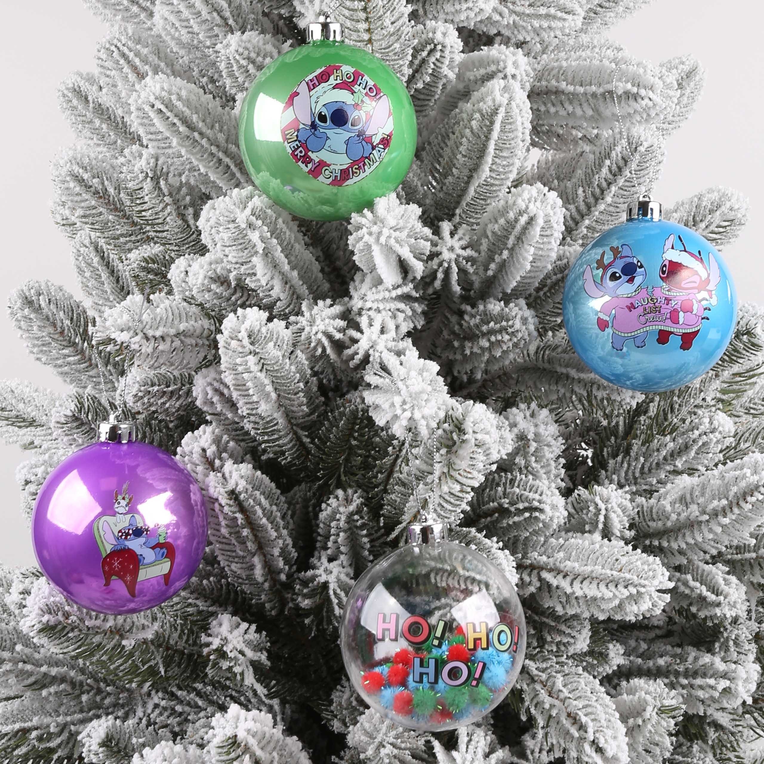 Disney Weihnachtsbaumkugel DISNEY Stitch Christbaumkugelset, Kunststoff, 4 Stück