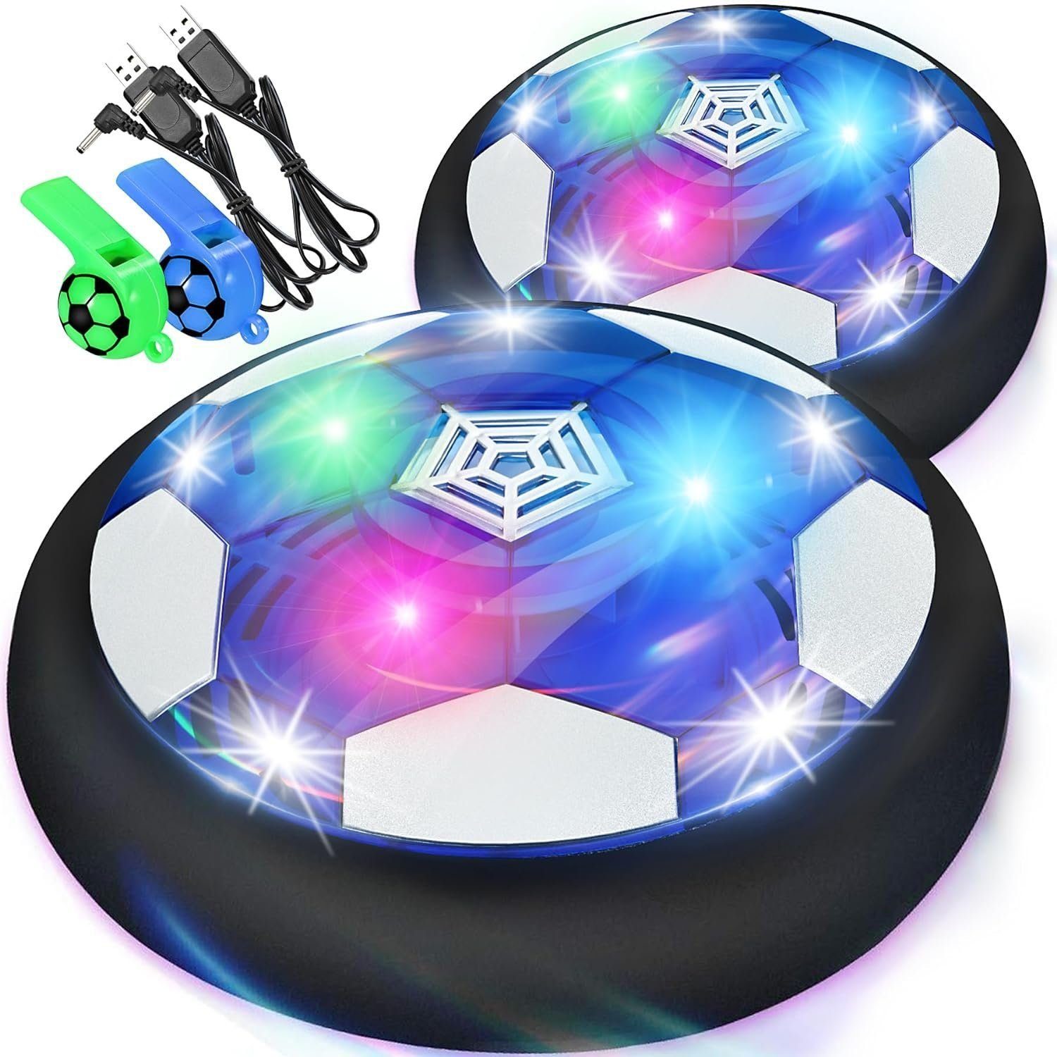 POPOLIC Spielball Air Power Fußball - Fussball Geschenke Jungen (Led Fussball Kinder - Wiederaufladbar Indoor Fußball), Hover Ball - Geschenk Junge Mädchen 7 8 9 10 Jahre