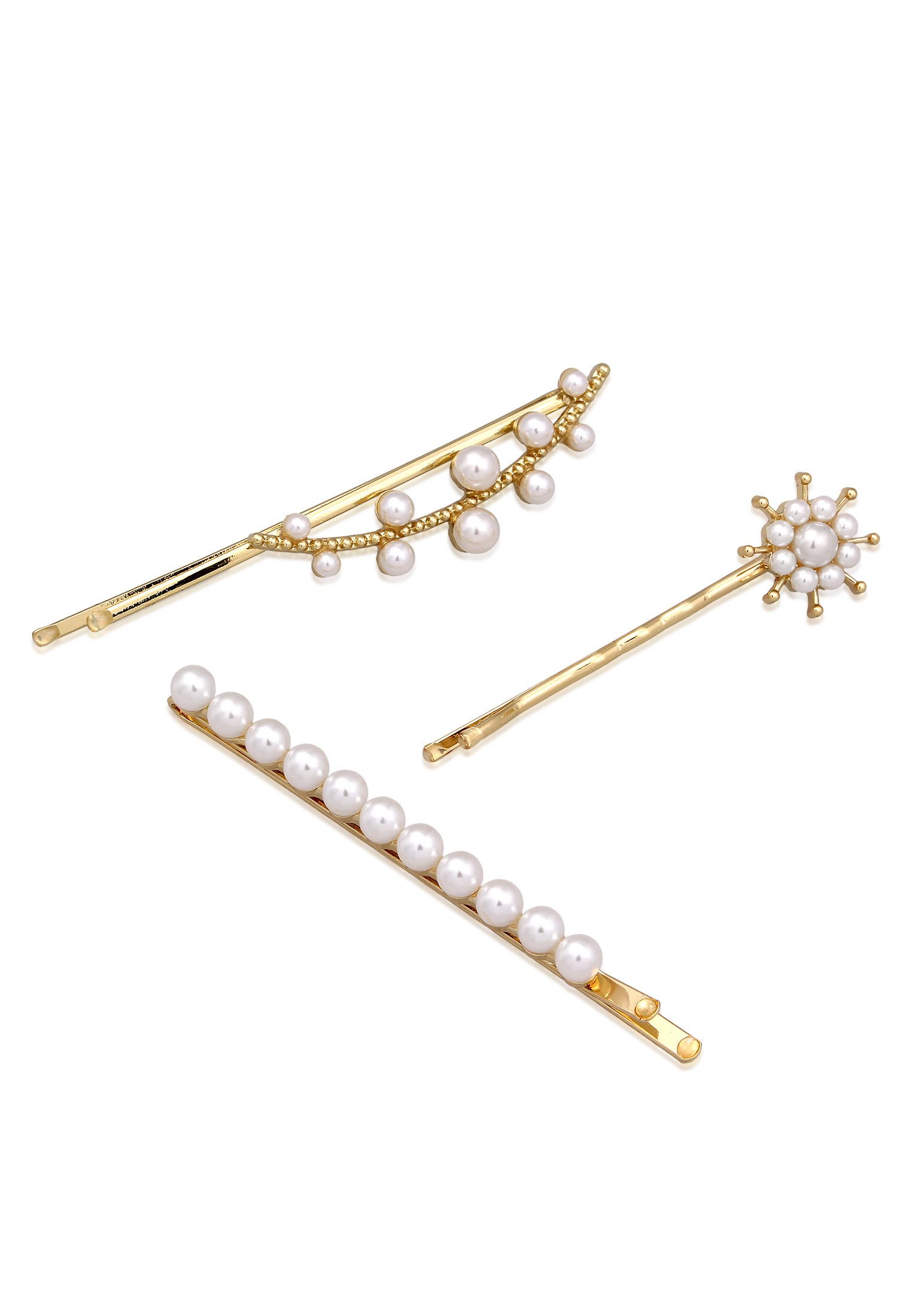 Elli Schmucketui Haarnadel Haarklammer Set mit Perlen Goldfarben