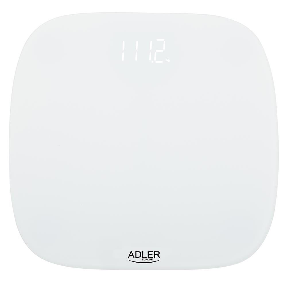 Adler Personenwaage AD 8176, digital, LED Anzeige, bis 180kg, Batterie, weiß