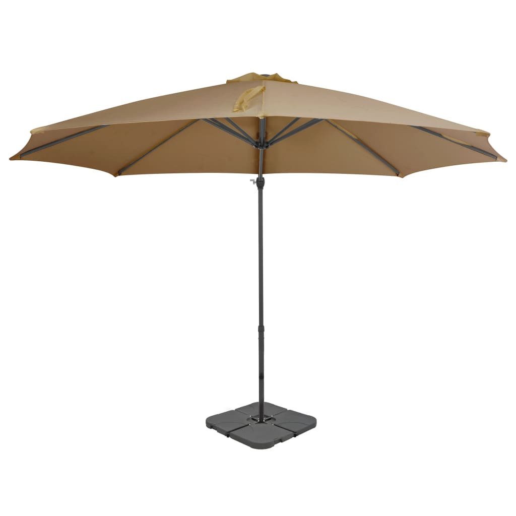 vidaXL Sonnenschirm Sonnenschirm mit Tragbarem Sonnenschirmständer Taupe