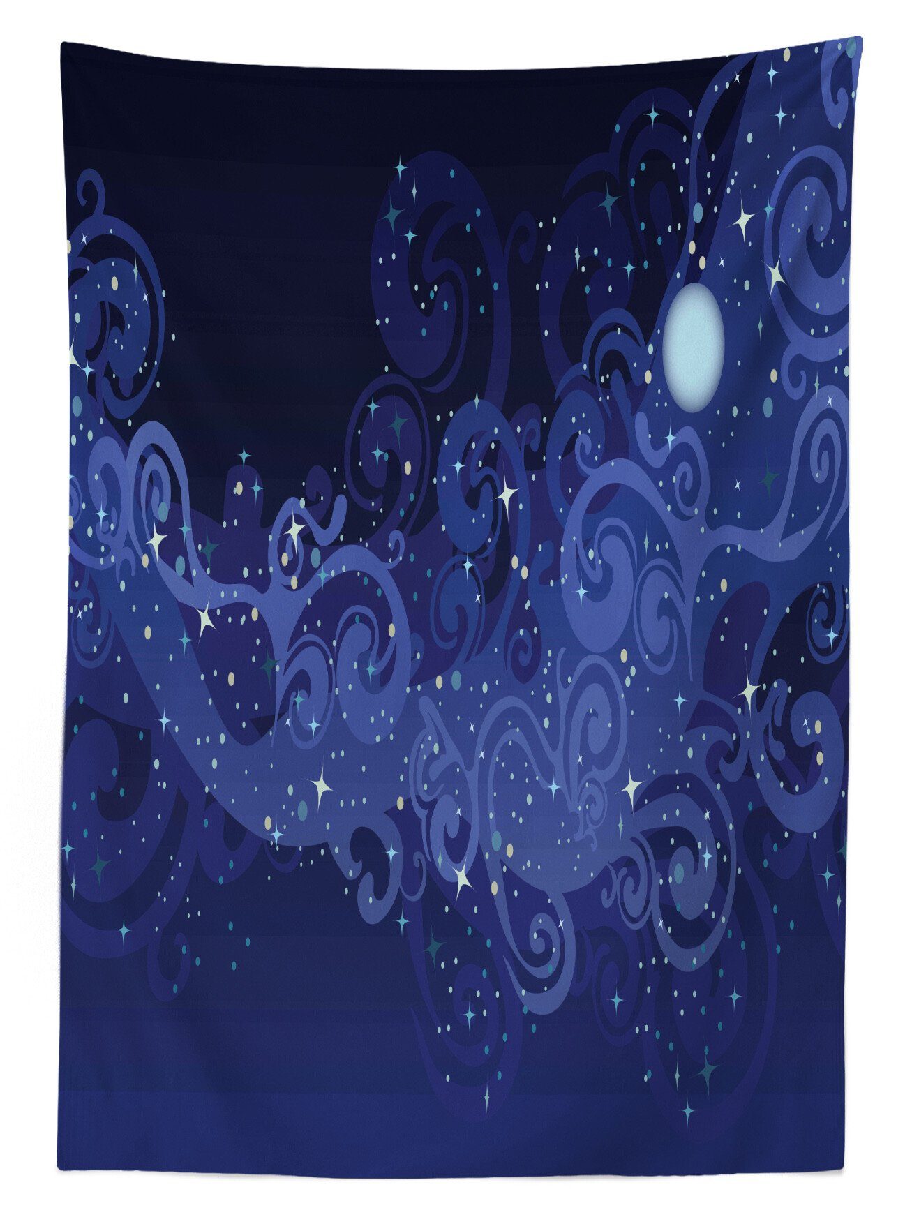 Abakuhaus Tischdecke Zauber Abstrakt Farben, Bereich Mond Außen Waschbar den Farbfest Sternennacht geeignet Für Klare