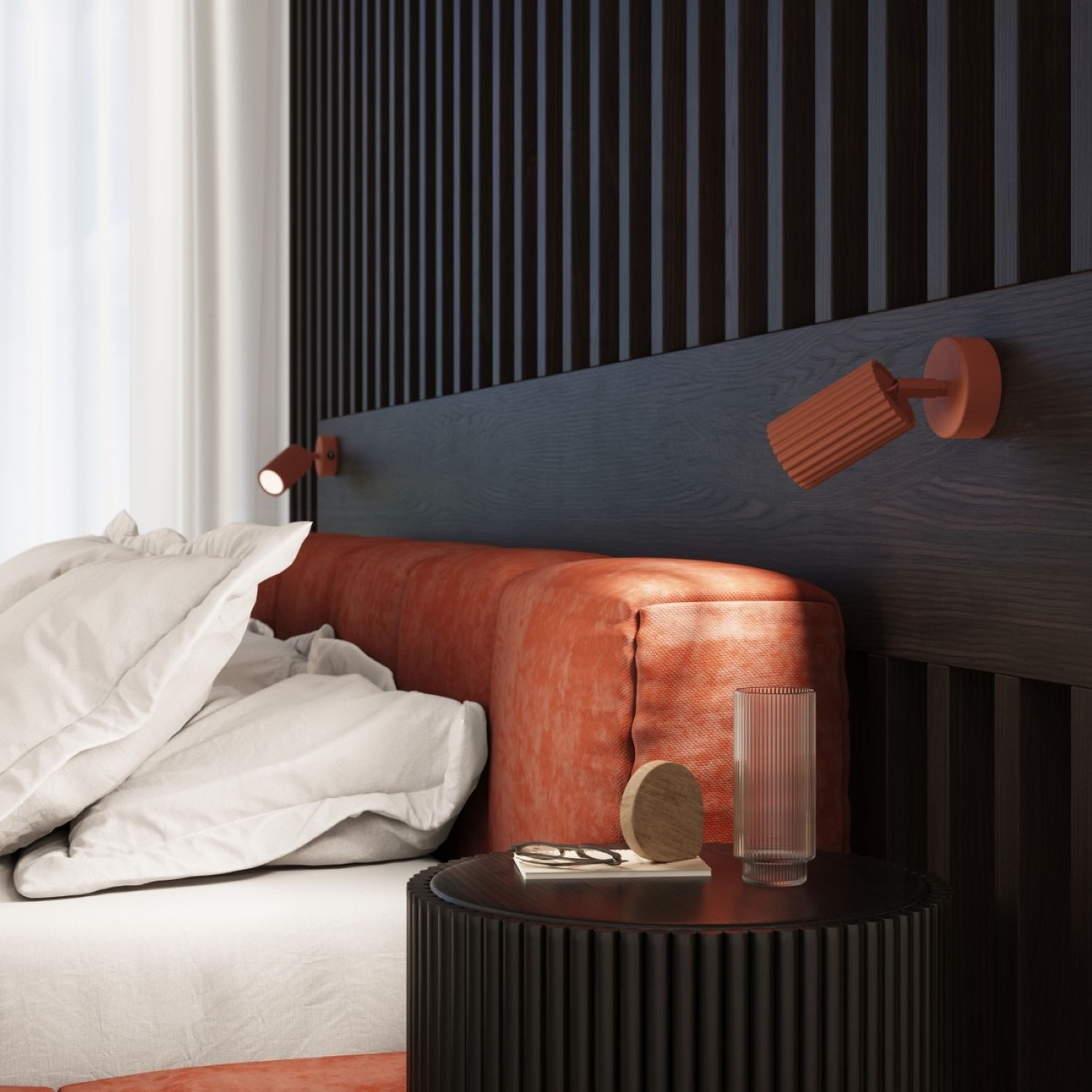 Licht-Erlebnisse Wandstrahler BERTA, ohne Leuchtmittel, Aluminium GU10 verstellbar Ockerrot Modern Wandleuchte