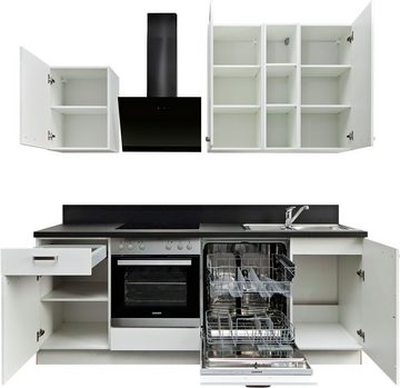 Express Küchen Küchenzeile Bari, mit Soft-Close-Funktion und Vollauszug, vormontiert, Breite 220 cm