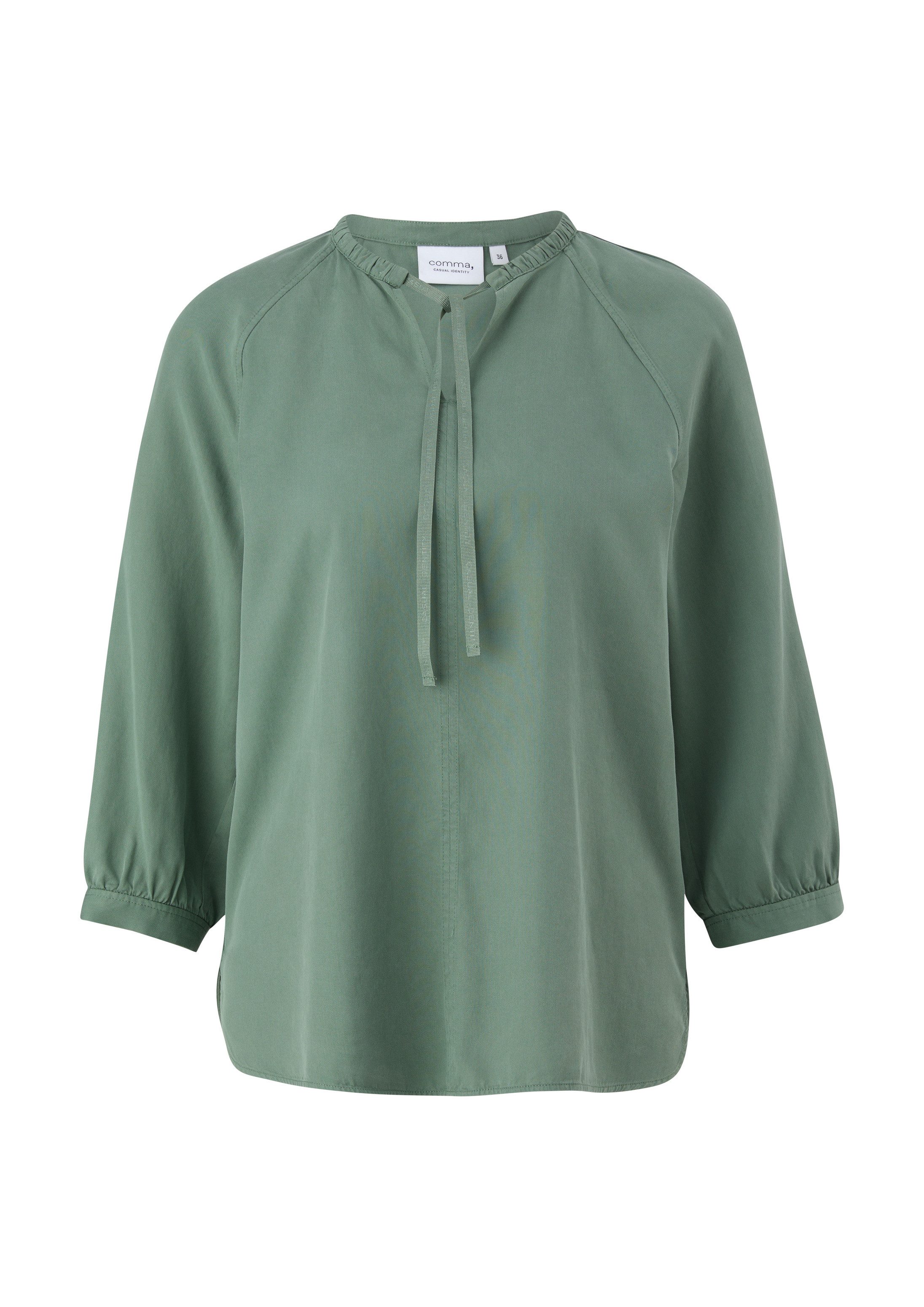 comma Kurzarmbluse Bluse Bluse mit Raglan-Ärmeln