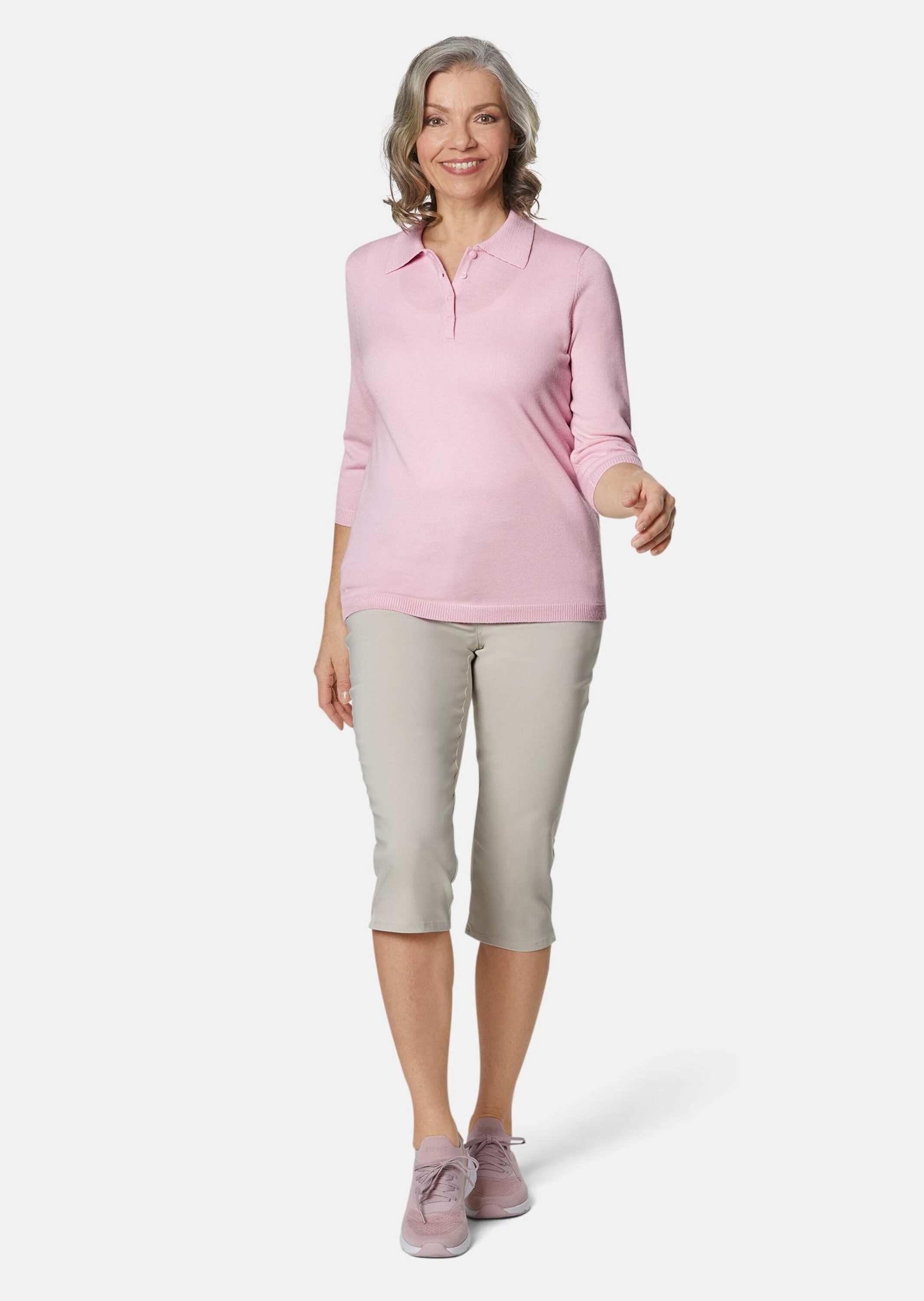 rosa Pullover hochwertiger in Qualität Strickpullover GOLDNER Kurzgröße: