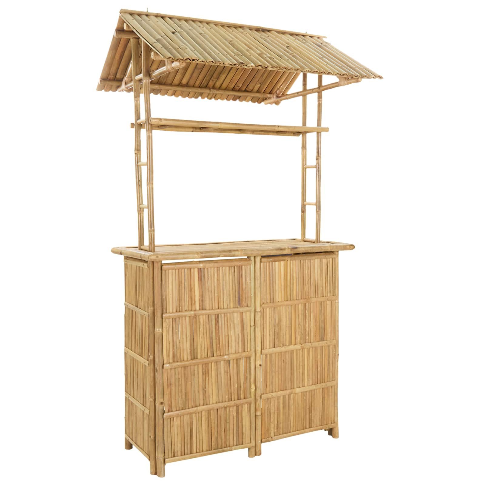vidaXL Gartentisch Outdoor Bartisch Natur 115 x 95 x 214 cm Bambus (1-St)