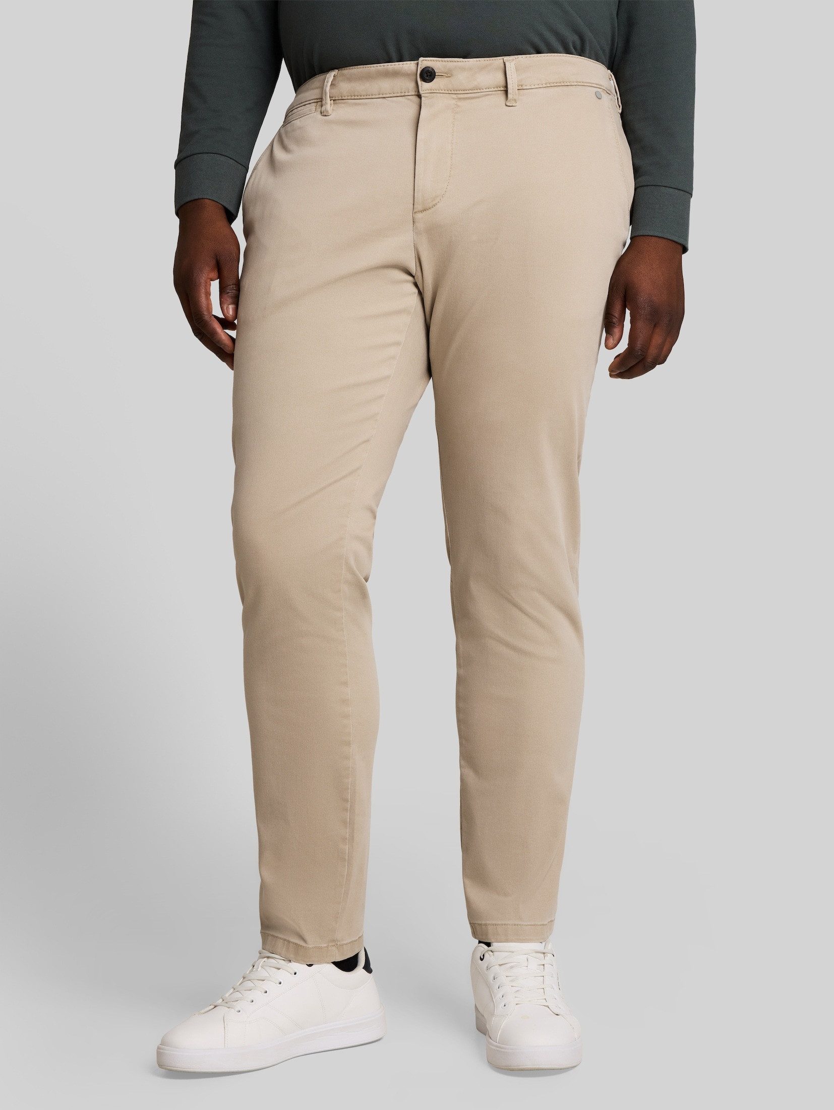 TOM TAILOR PLUS Chinohose Hosen & Chino Plus Size - Regular Fit Chino Hose im Washed-Look