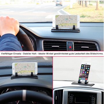 L & P Car Design Haftpad Antirutschmatte Auto Ablage iPhone Samsung Handy-Halterung, (1 Stück, 3-tlg., kompatibel mit vielen Smartphones)
