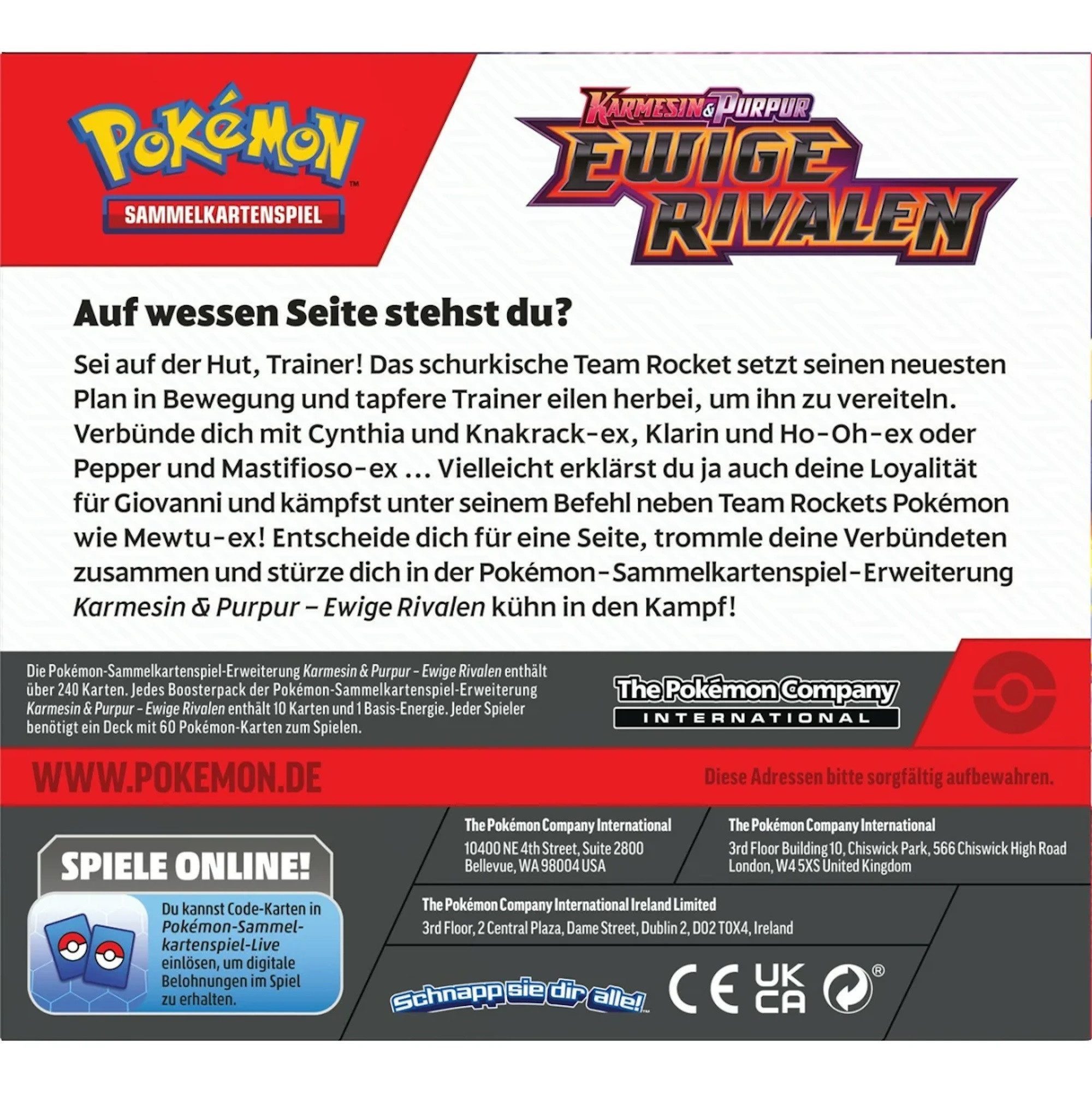 Amigo Spiel + Freizeit GmbH Sammelkarte Pokémon Karmesin & Purpur Ewige Rivalen Display 36 Booster (Deutsch)
