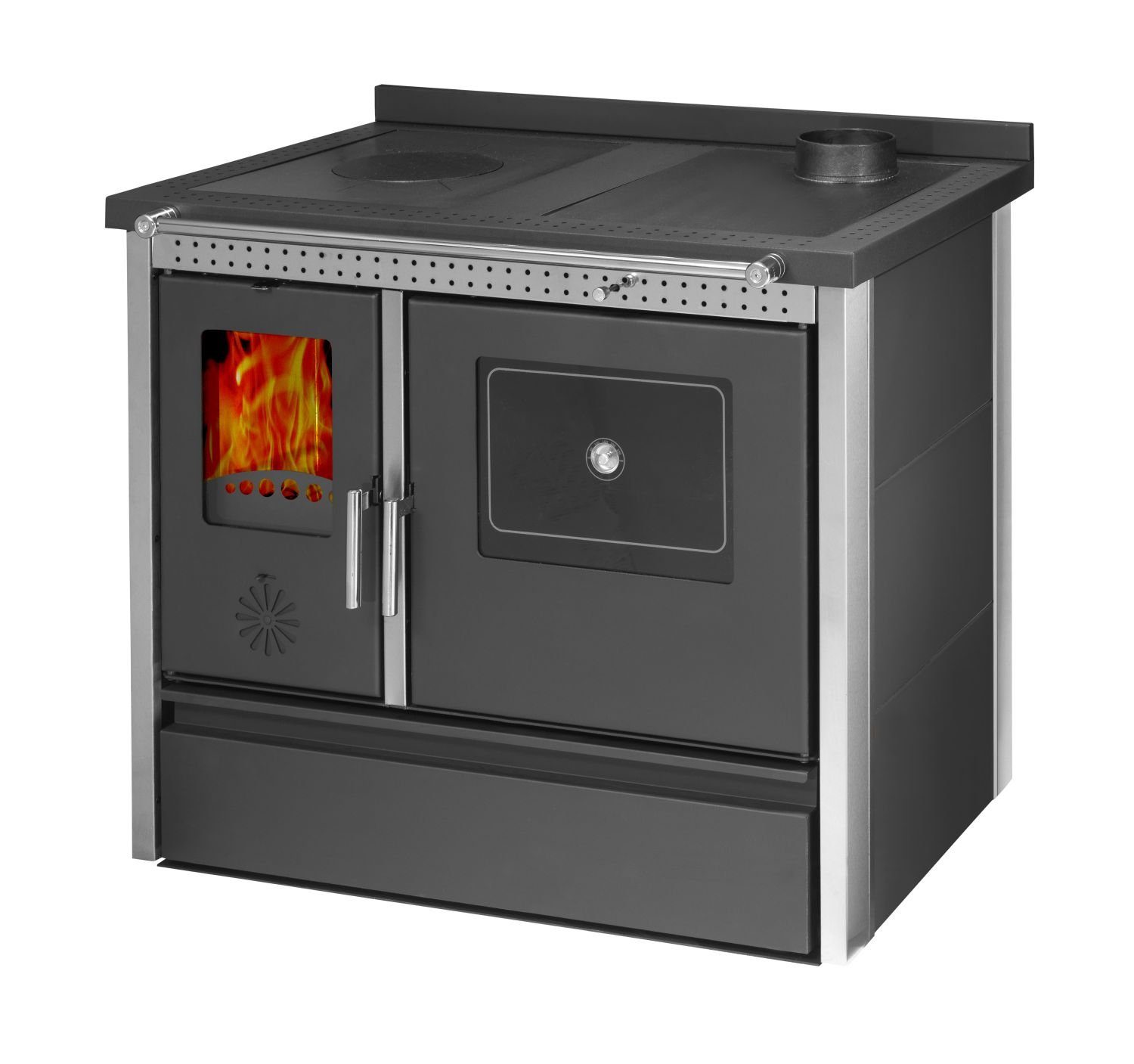 moeby24 Kaminofen Küchenofen Holzherd Kaminofen Herd Gusseisen 11,91KW BimSchV2 EEK A+, 11 kW, Küchenofen, (1-tlg), Backen / Kochen möglich