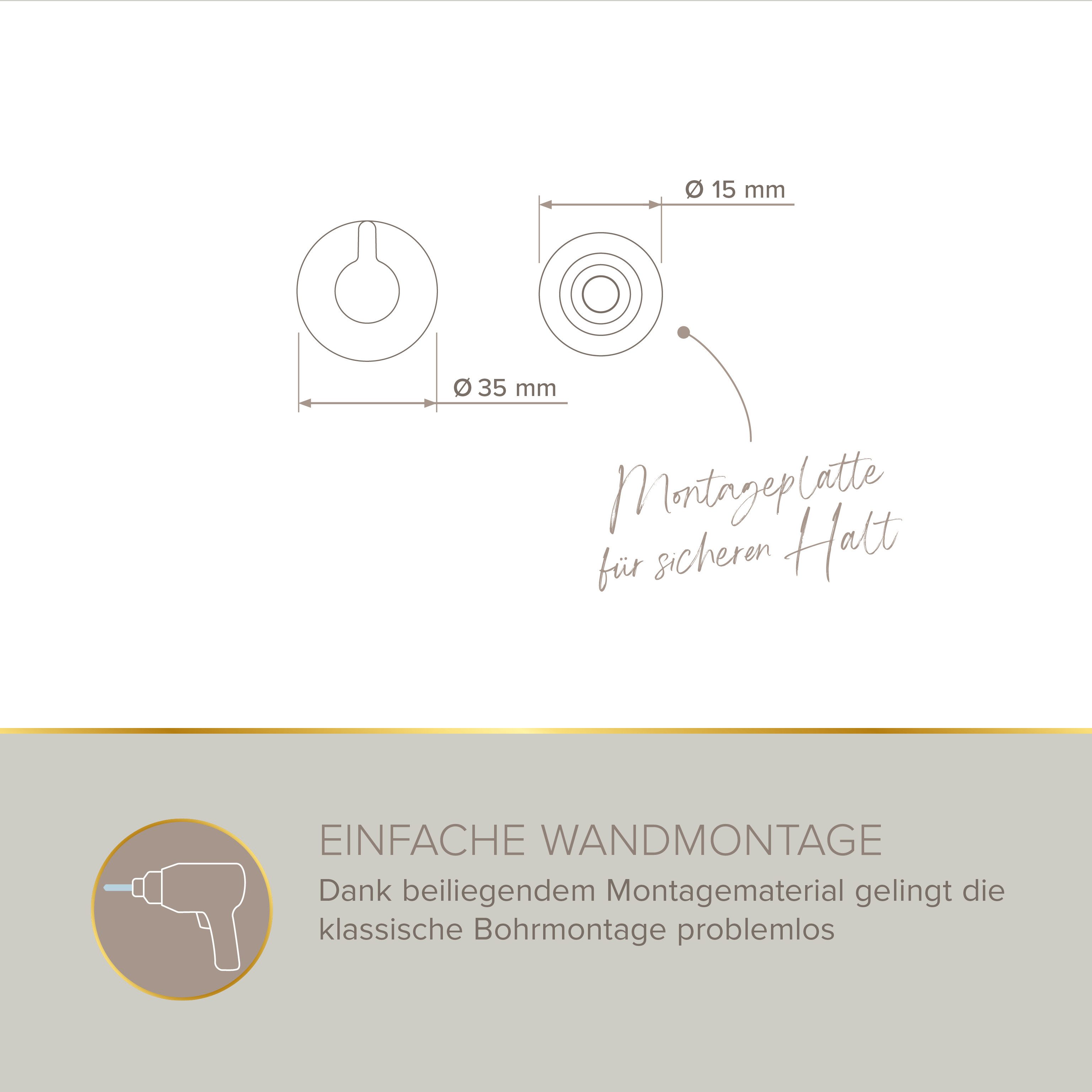 Lenz Handtuchhaken HYGGE, Badezimmer, (Packung, 2-St), auch für Bademäntel, VIDA – Bild 4 von 5