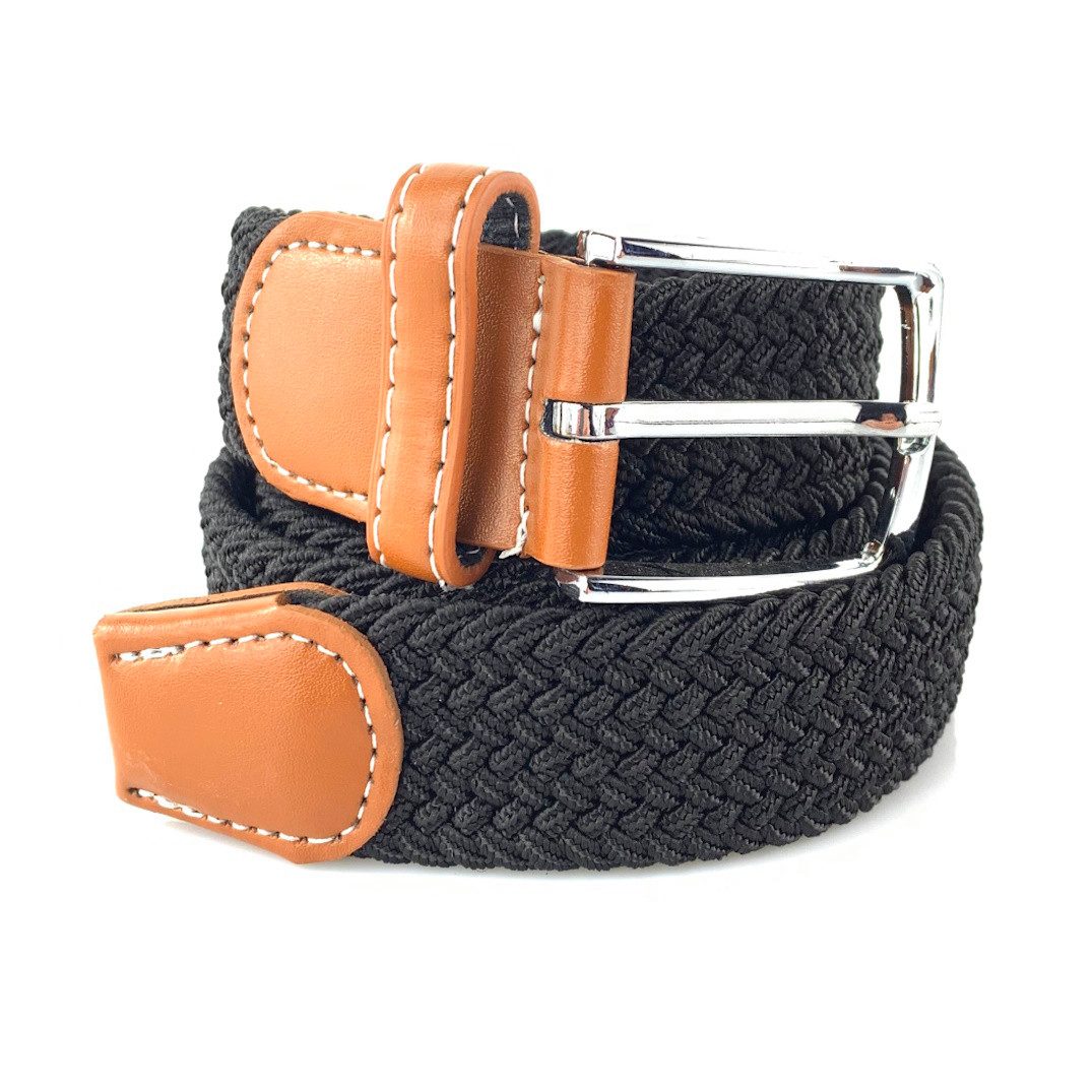 L&B Stretchgürtel in 12 Farben, dehnbarer Плетеные ремни, elastischer Тканевые ремни, Ремни Gesamtlänge 115cm + 5cm Schnalle / Ширина пояса 105 bis 135 cm