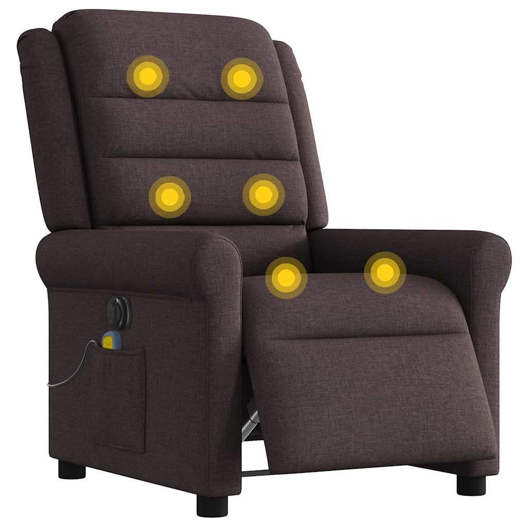 vidaXL Sessel Massagesessel Elektrisch Dunkelbraun Stoff günstig online kaufen