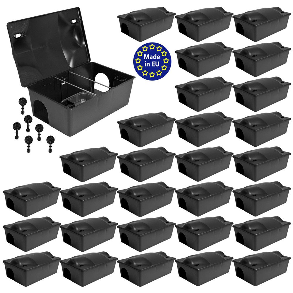 Petigi Lebendfalle 30x Köderstation Multitbox Köderbox Mäusebox Nagerstation Rattenbox