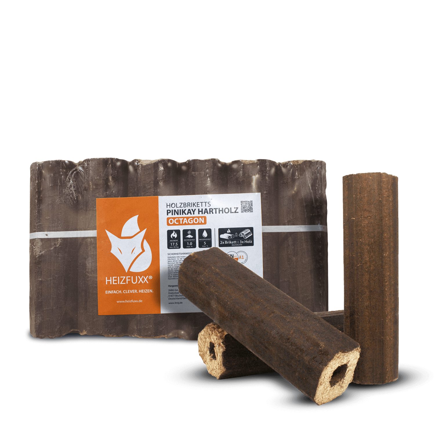 HEIZFUXX Holzbriketts PiniKay Octagon, 300 kg, (Palette, 30-St) günstig online kaufen