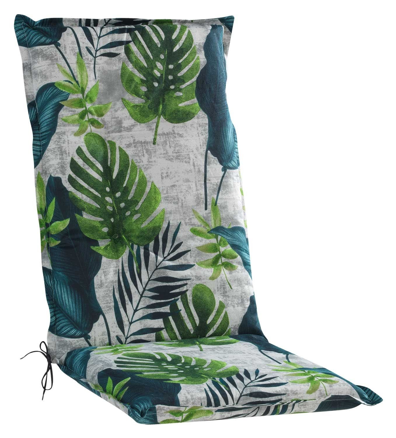 GO-DE Hochlehnerauflage CELINE, 50 x 120 cm, Grau, Baumwolle, Polyester, (1 St), Gartenstuhlauflage für Hochlehner