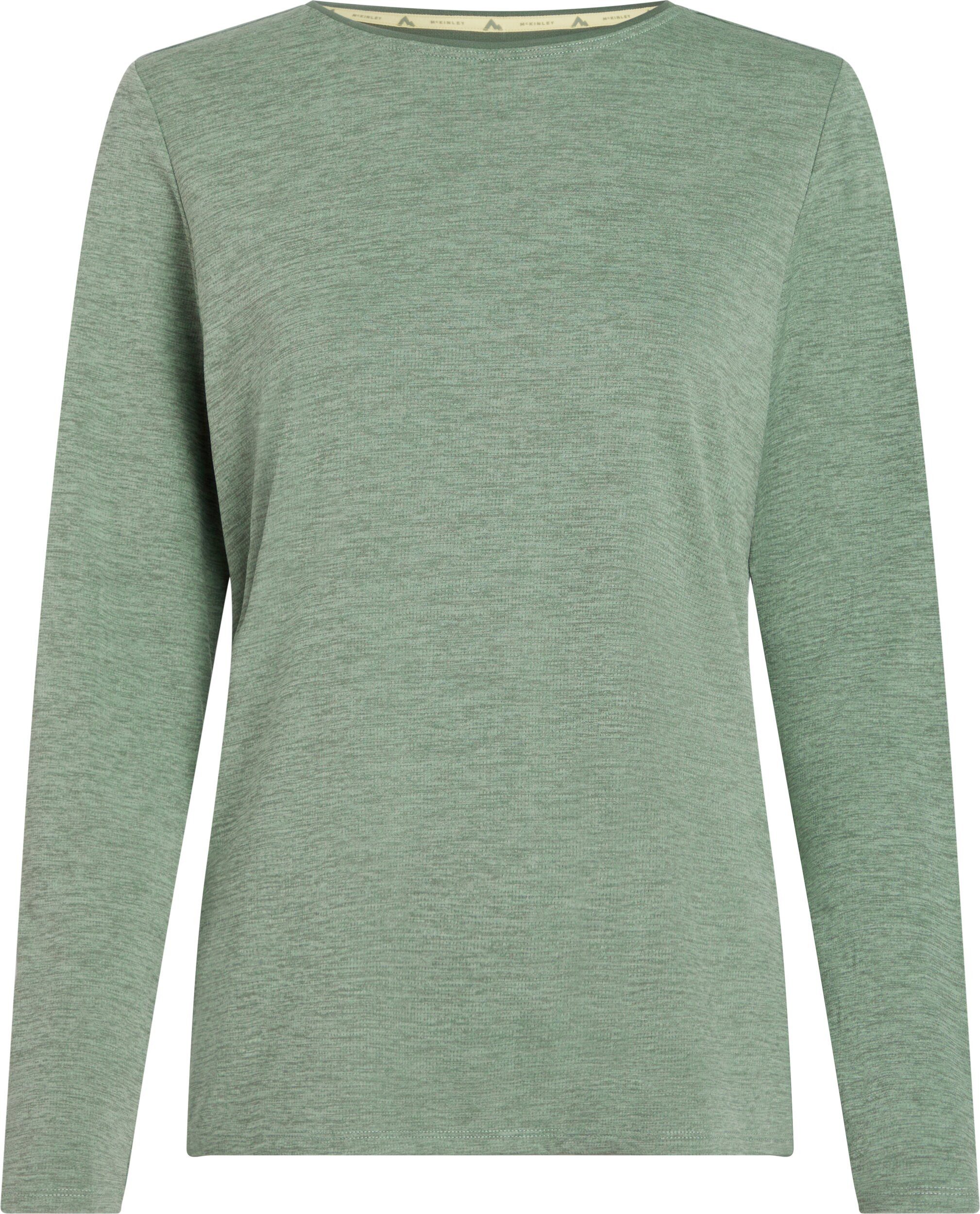 McKINLEY Langarmshirt Da.-Langarmshirt Hunu LS W MELANGE/GREEN SMOKE günstig online kaufen