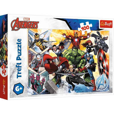 Trefl Puzzle Trefl 16431 Marvel Avengers 100 Teile Puzzle, 100 Puzzleteile, Made in Europe