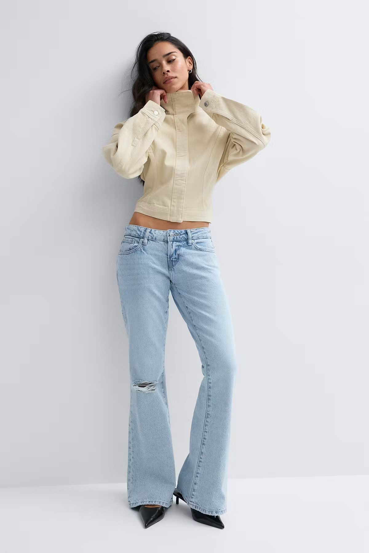 Gina Tricot Schlaghose Low full length flare jeans