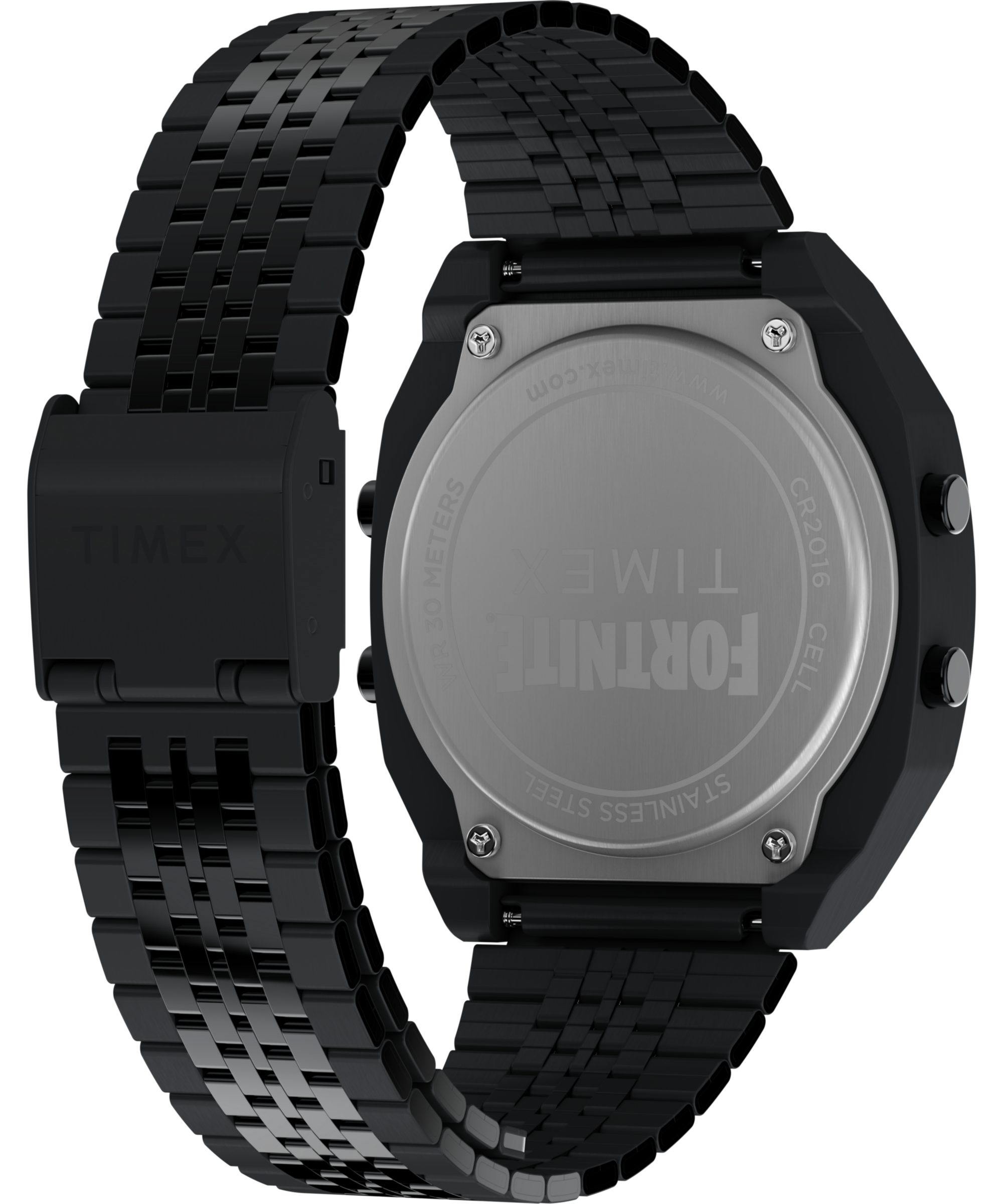 Timex Chronograph TIMEX x FORTNITE TIMEX T80 TW2Y46000YH, Quarzuhr, Armbanduhr,Herrenuhr,Edelstahlarmband, Stoppfunktion,digital