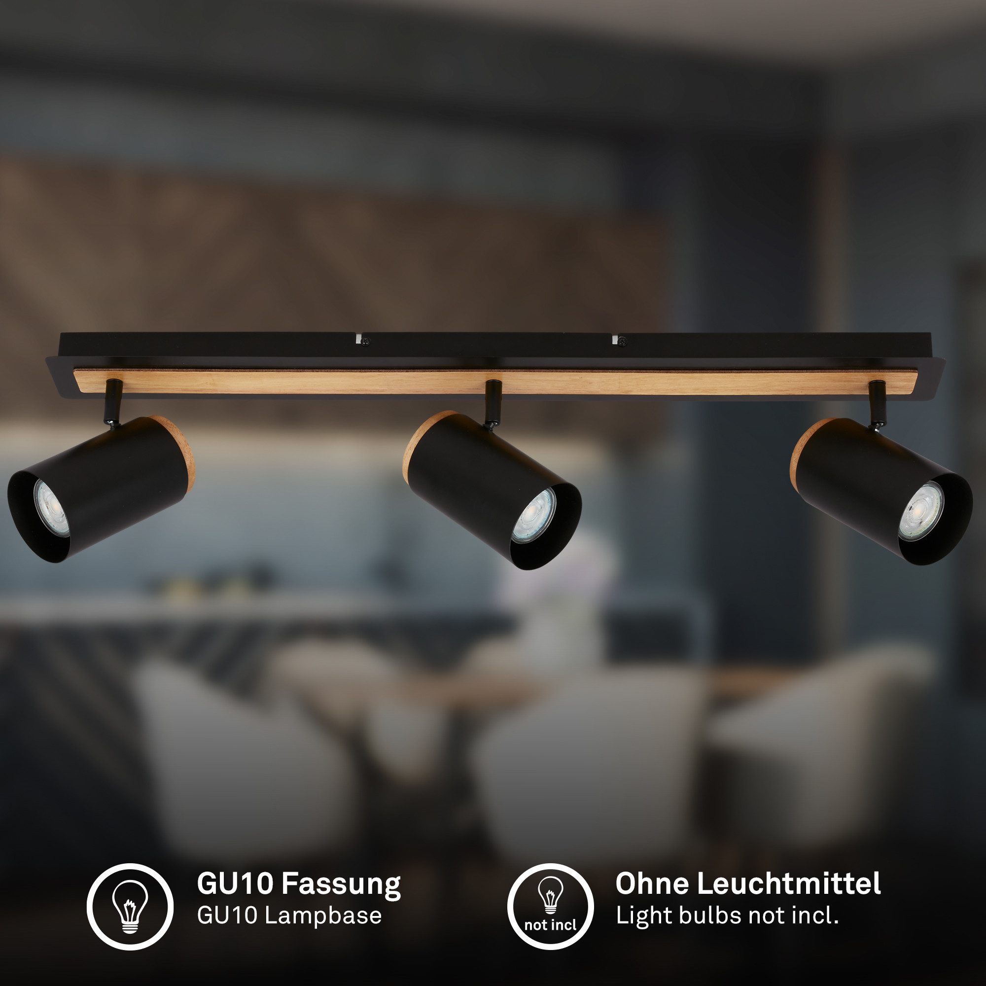 Briloner Leuchten LED Deckenspot Deckenlampe modern Spotleuchte LED schwenkbar, 3-flammig, ohne Leuchtmittel