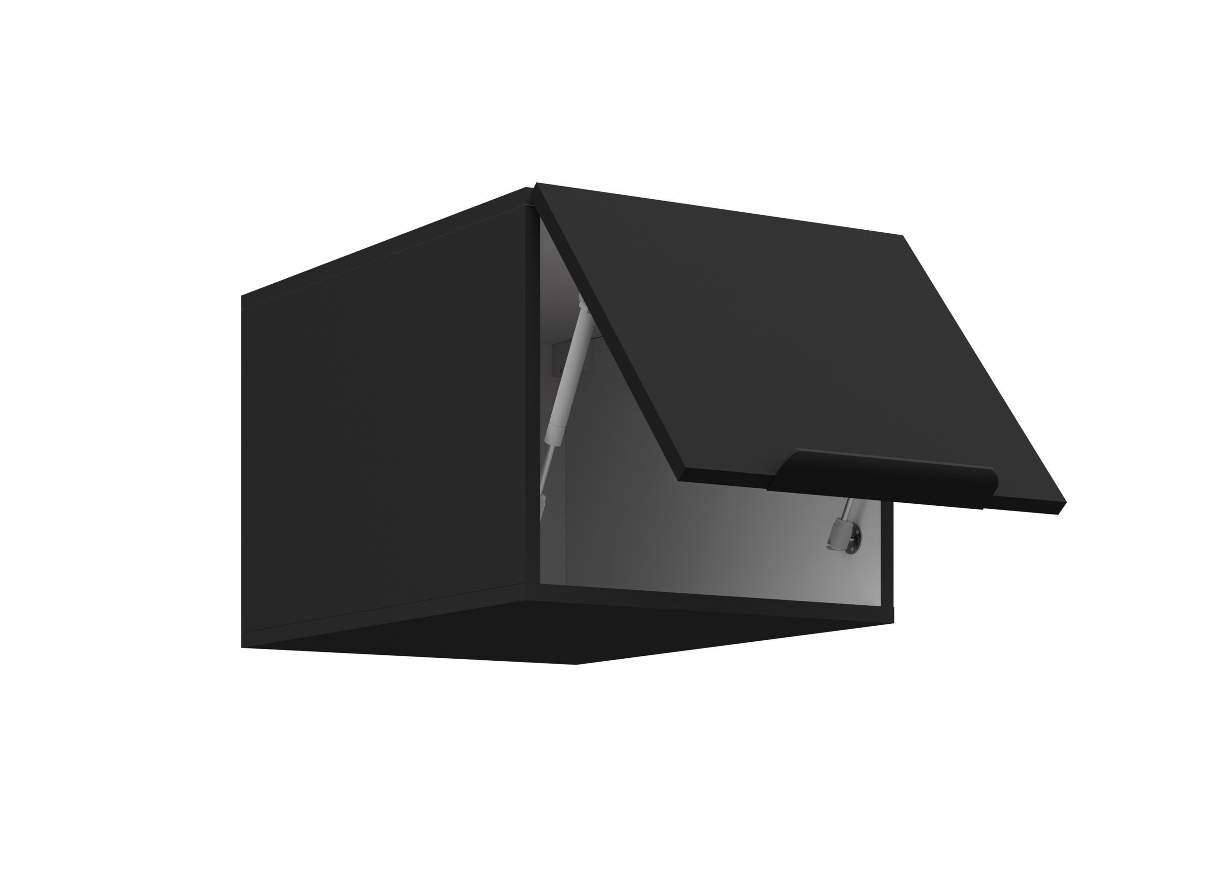 Küchen-Preisbombe Aufsatzschrank 40 cm Küche ARIA Schwarz Küchenzeile Küchenblock Anti Fingerprint