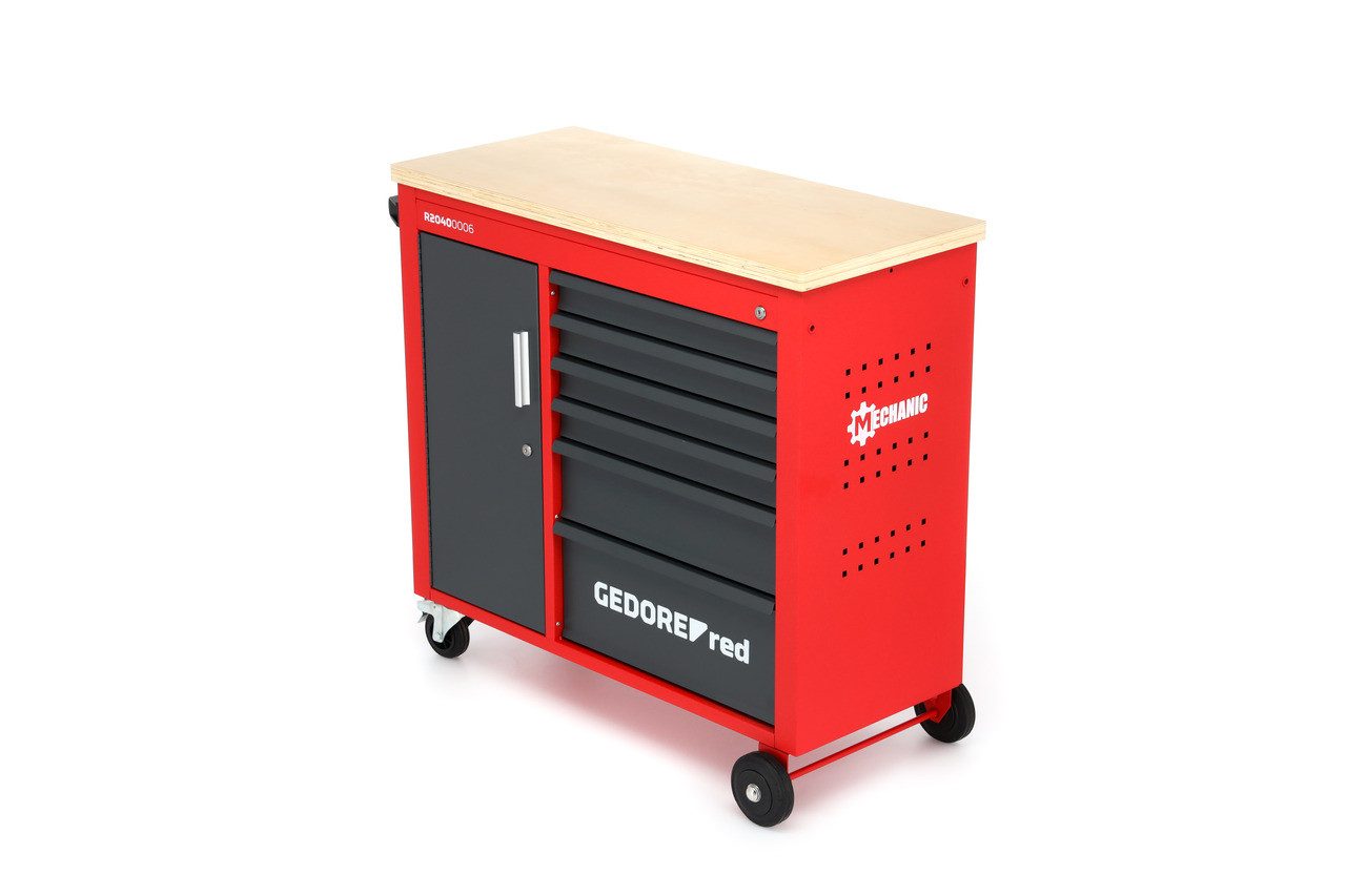 Gedore Red Werkzeugkoffer R20400006 Werkstattwagen MECHANIC PLUS + 6 Schubladen 988x431x935 mm