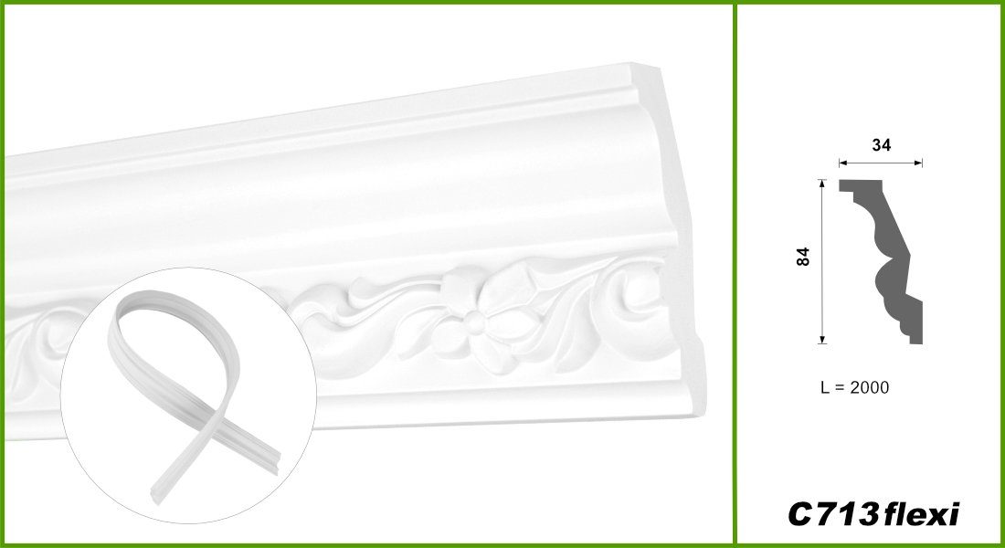 Hexim Stuckleiste C713 flexi, 2 Meter günstig online kaufen