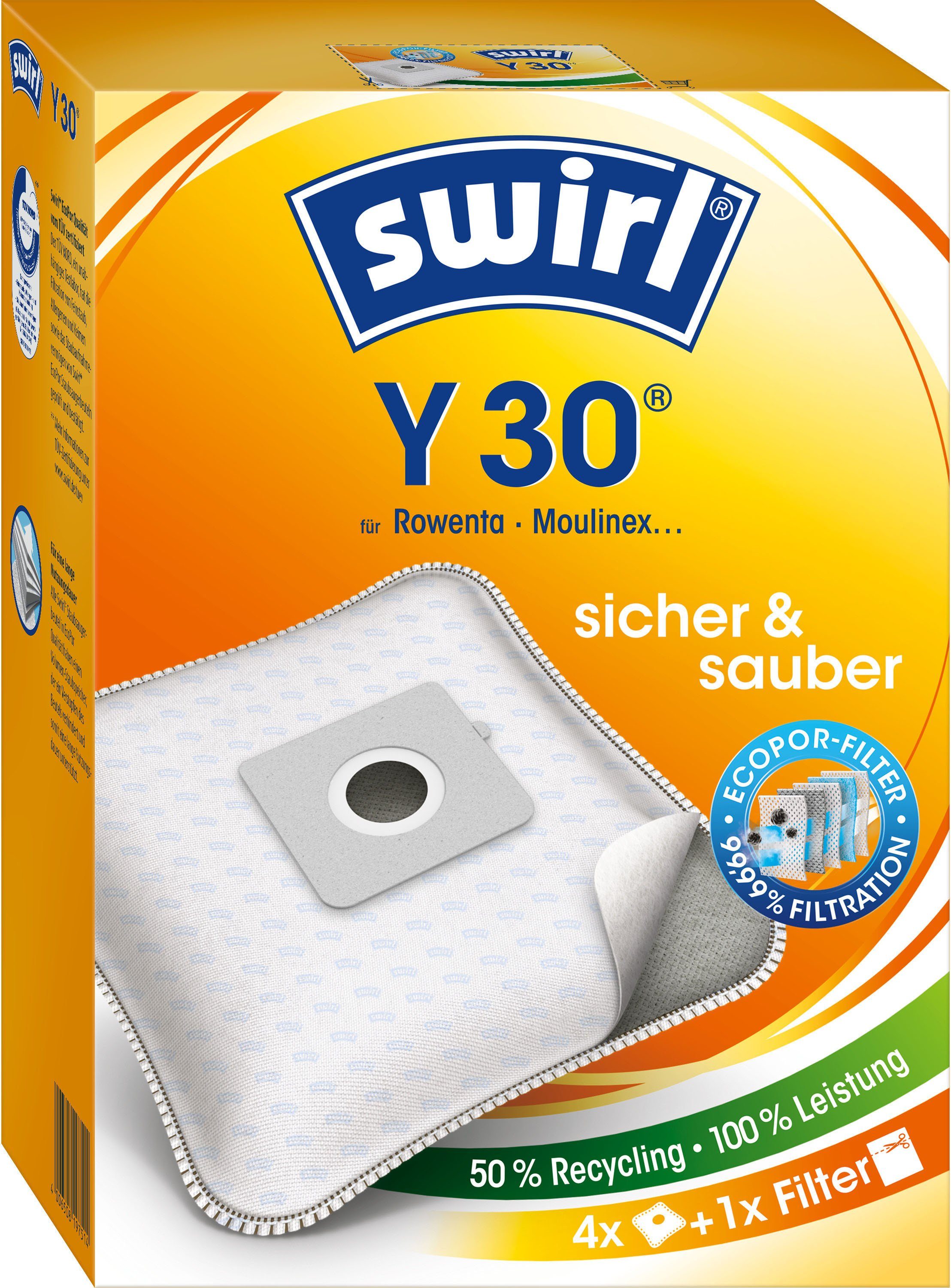 Swirl Staubsaugerbeutel Y 30 für LG Electronics, Clatronic und Rowenta,  4er-Set online kaufen | OTTO