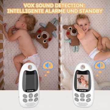 Cbei Babyphone 2.4GHz FHSS-Babyphone, Baby Monitor mit Kamera & Gegensprechfunktion, 2,0 Zoll hochauflösender LCD-Bildschirm, Infrarot-Nachtsicht, Schlafliedern, Baby Cam, Babyfon, übers Monitor steuern, Mehrsprachig, für Babys und ältere Personen, andere zu betreuende Familienmitglieder