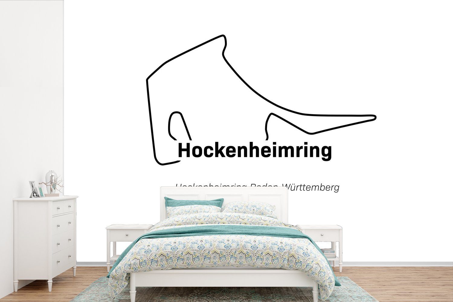 Hockenheim (6 Schlafzimmer, Vinyl Kinderzimmer, F1 - MuchoWow Fototapete Rennstrecke, - Wallpaper Matt, Tapete bedruckt, Wohnzimmer, für St),