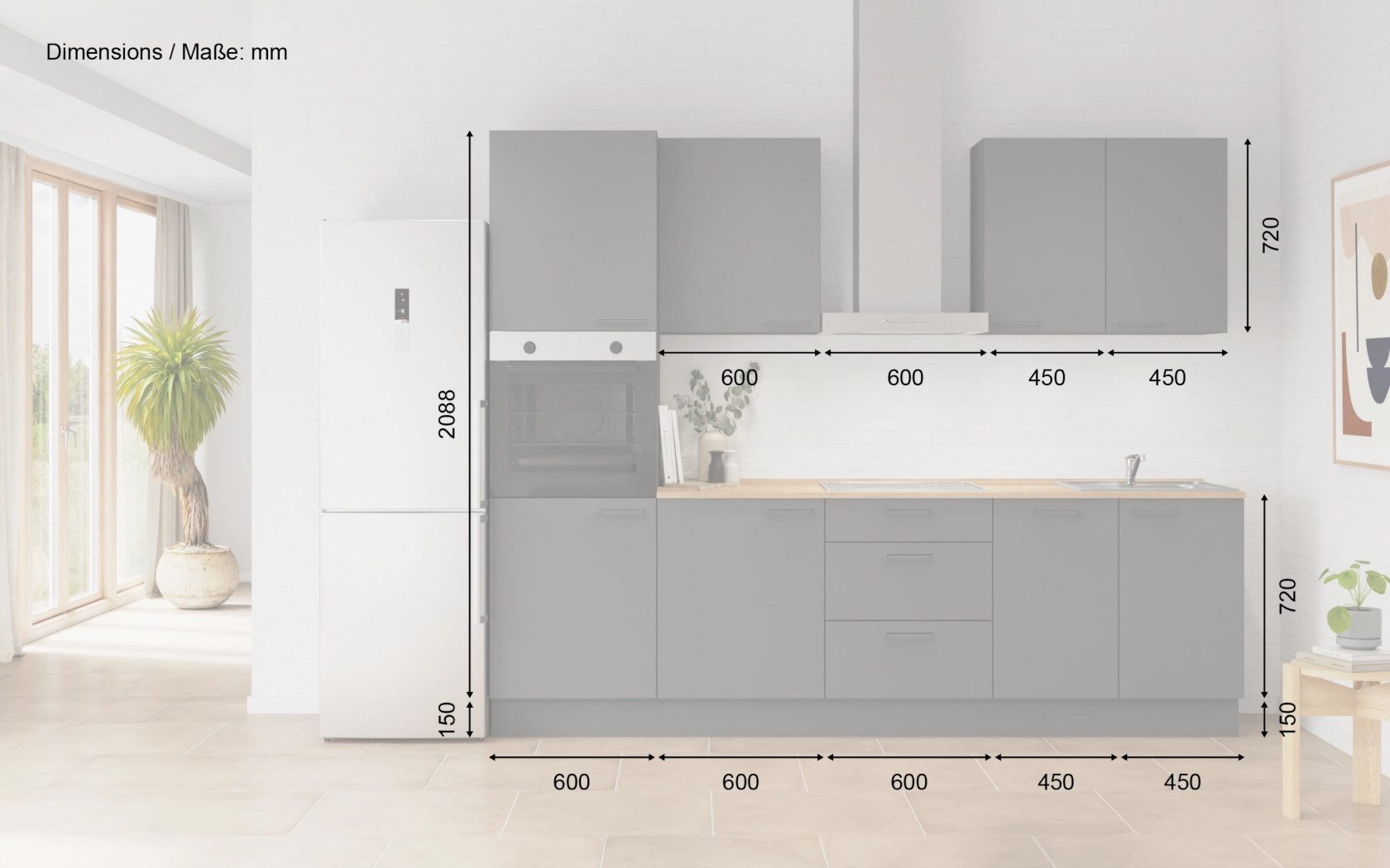 nobilia® Küchenzeile Norr, individuell anpassbar, gratis Küchenplanung mit Profis, (Breite 270 cm), vormontiert, wahlw. mit E-Geräten, inkl. Lieferung
