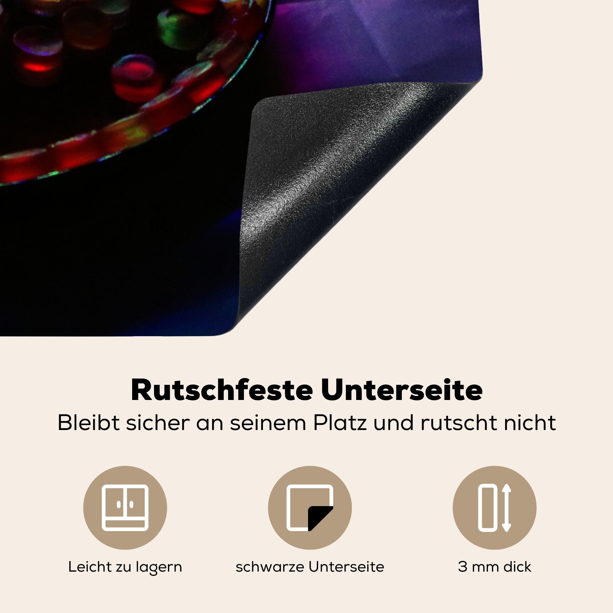 Vinyl, Herdblende-/Abdeckplatte für tlg), im Hintergrund., (1 MuchoWow 78x78 Tafel elektrische Eine Arbeitsplatte cm, küche Ceranfeldabdeckung,