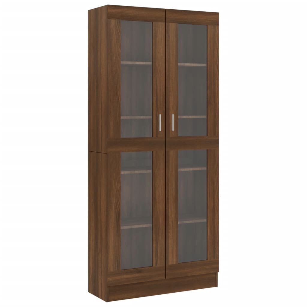 Braun Vitrinenschrank furnicato cm 82,5x30,5x185,5 Eiche Holzwerkstoff Bücherregal