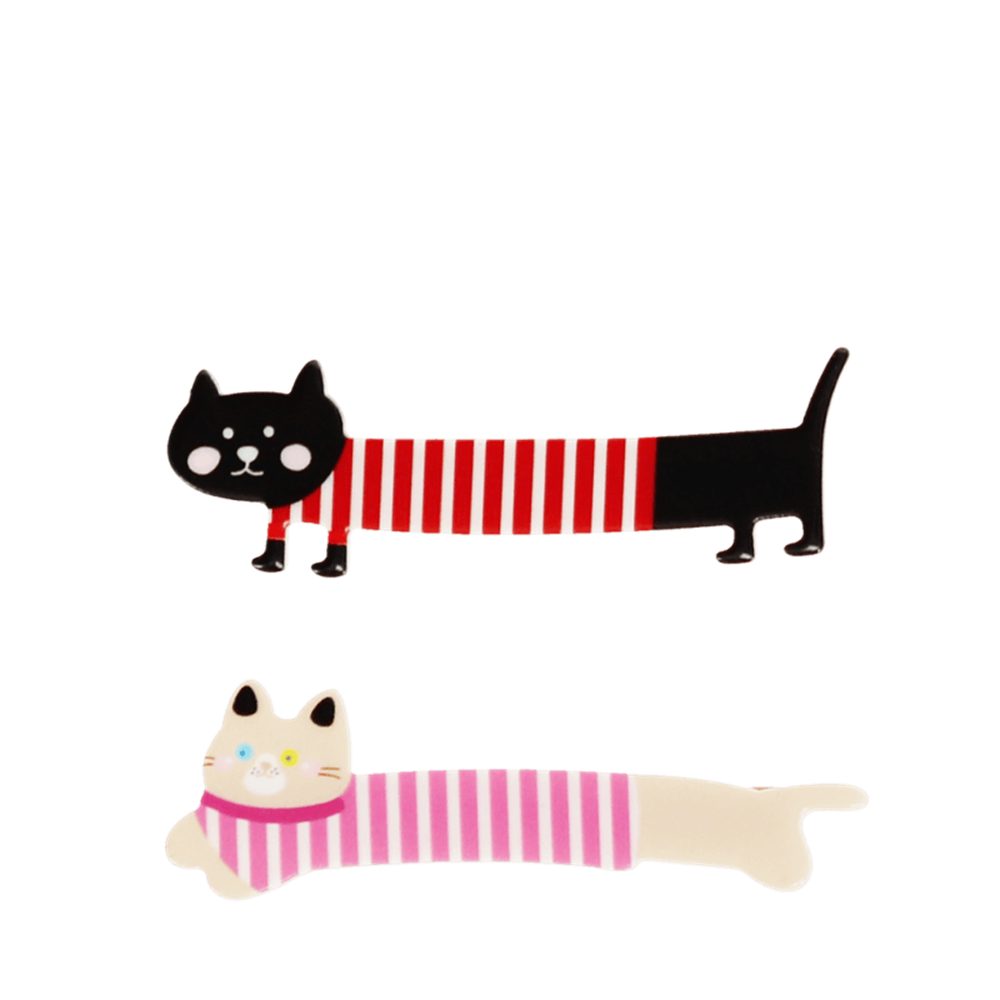 Rex London Haarspange Katzen, Haarklammer, 2-tlg., Set, ca. 2,2 x 7,1 x 1,4 cm