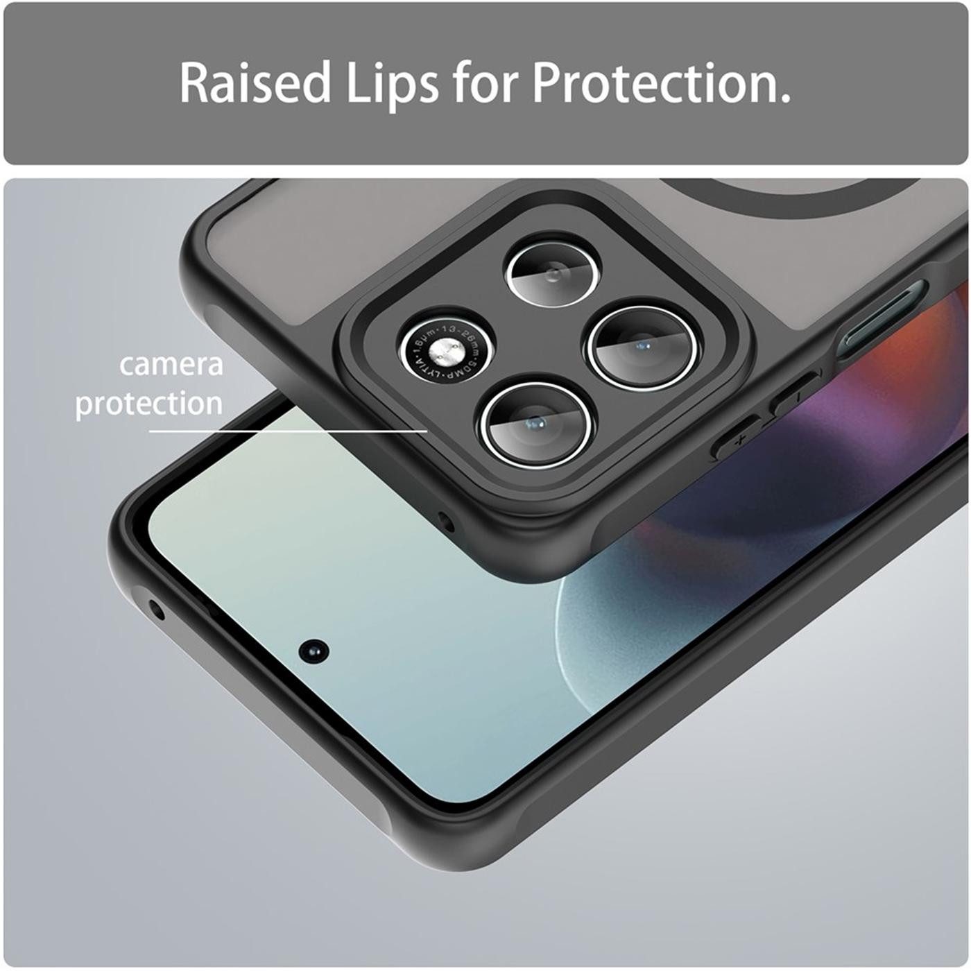 CoolGadget Handyhülle Magnet-Hülle für Motorola Moto G56 Schutzhülle magnetisch 6,72 Zoll, Hülle Matt Stoßfest kompatibel mit QI-Laden Zubehör Kameraschutz Case