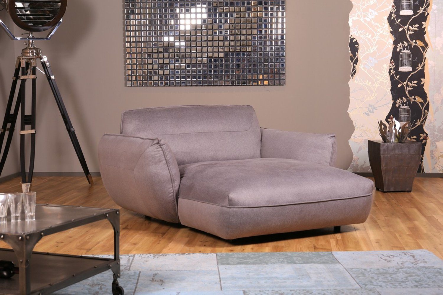 KAWOLA Relaxsessel DAVITO, Longchair Sessel Megasessel Leder oder Stoff versch. Farben