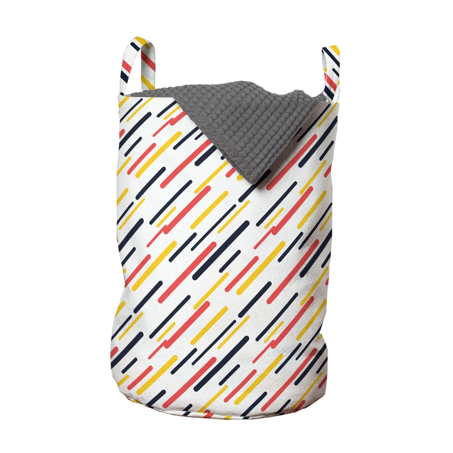 Abakuhaus Wäschesäckchen Wäschekorb mit Griffen Kordelzugverschluss für Waschsalons, Gestreift Diagonal einfache Linien