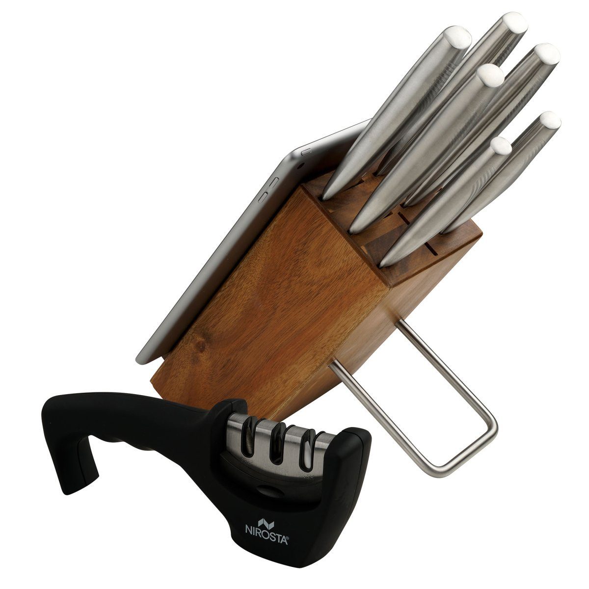 Nirosta Messer-Set Messer-Set "Swing" mit Messerblock und Schärfer, 8-teilig