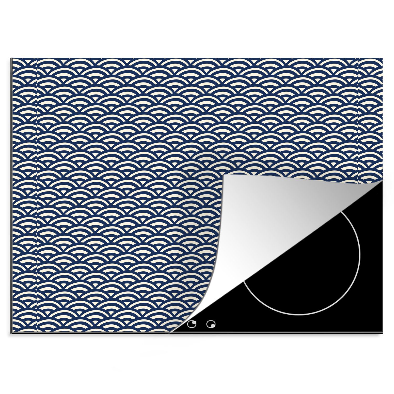 MuchoWow Herdblende-/Abdeckplatte Japan - Bogen - Muster, Vinyl, (1 tlg), 60x52 cm, Mobile Arbeitsfläche nutzbar, Ceranfeldabdeckung