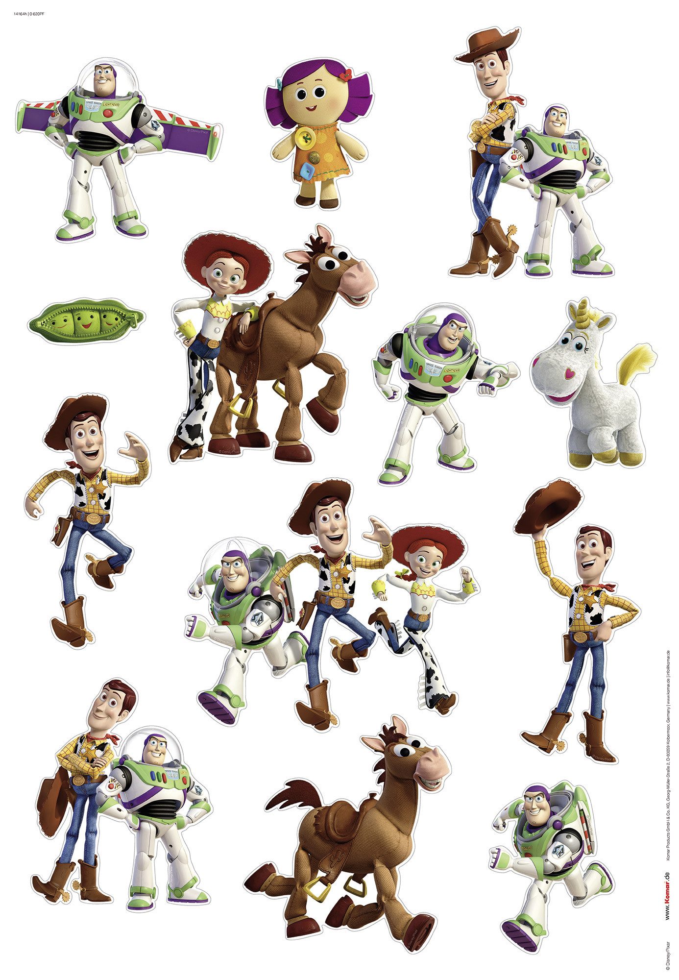 Komar Wandtattoo Disney and Pixar Toy Story Buddies (1 St), Künstler: Disney, 50 x 70 cm (Breite x Höhe) - Kinderzimmer, Wandsticker