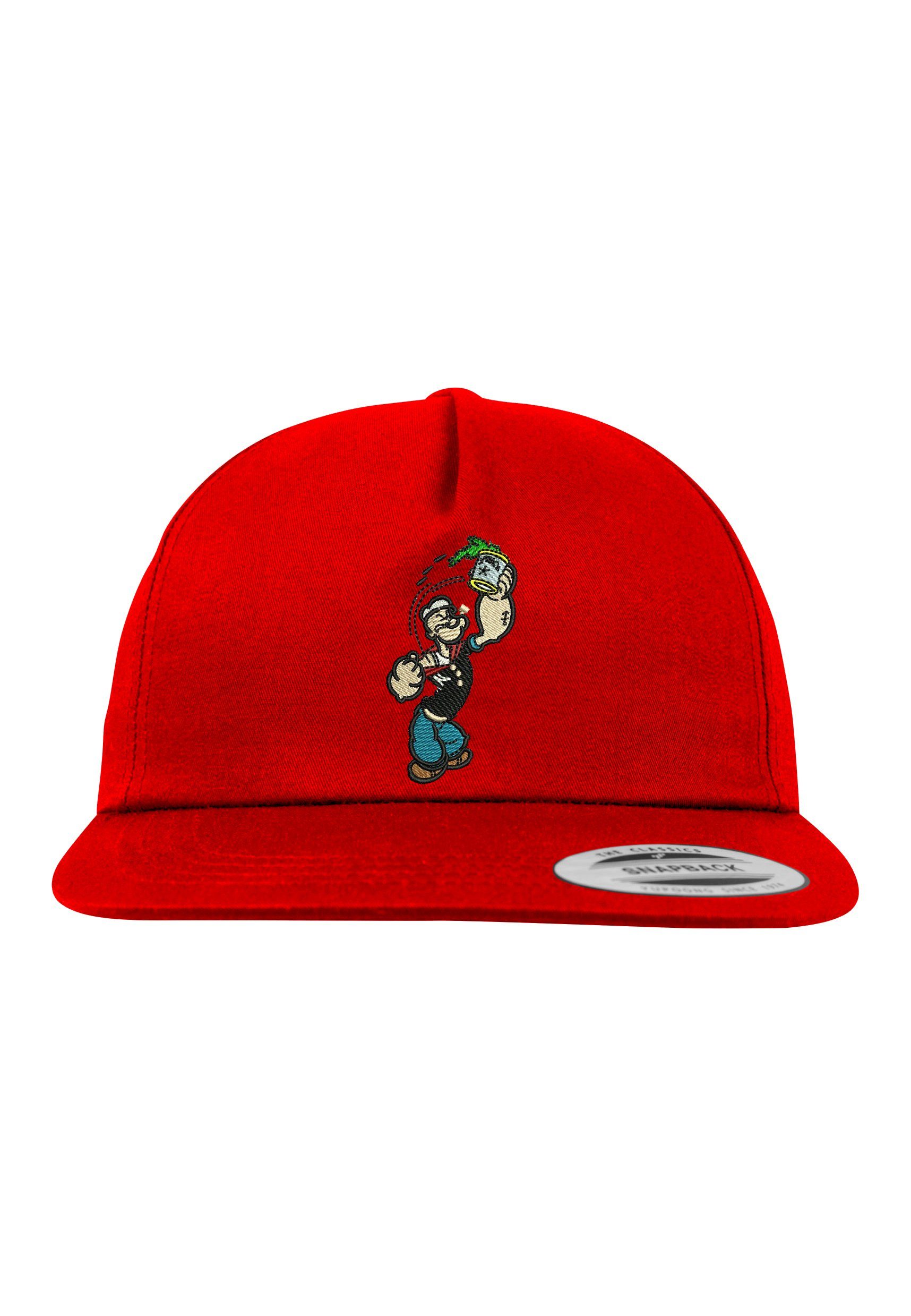 Designz Cap modischer Baseball mit Cap Kinder Logo Rot Stickerei Popeye Youth
