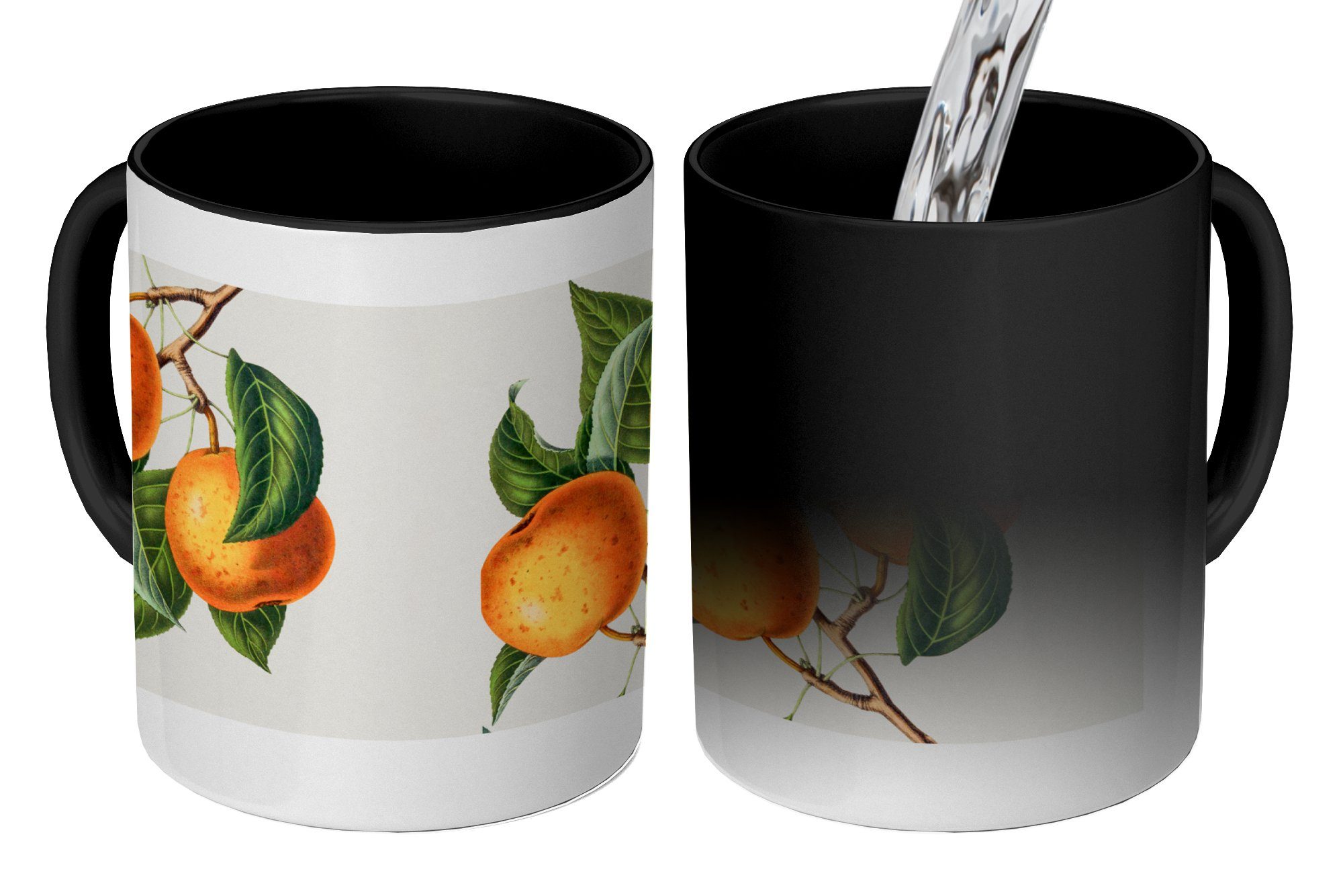 MuchoWow Tasse Lebensmittel Geschenk Keramik, Kaffeetassen, Pflanze, Farbwechsel, - - Orange Zaubertasse, Teetasse