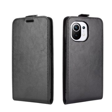 Wigento Handyhülle Fliptasche Premium Schwarz für Xiaomi Mi 11 Hülle Case Cover Schutz Zubehör Etui Neu