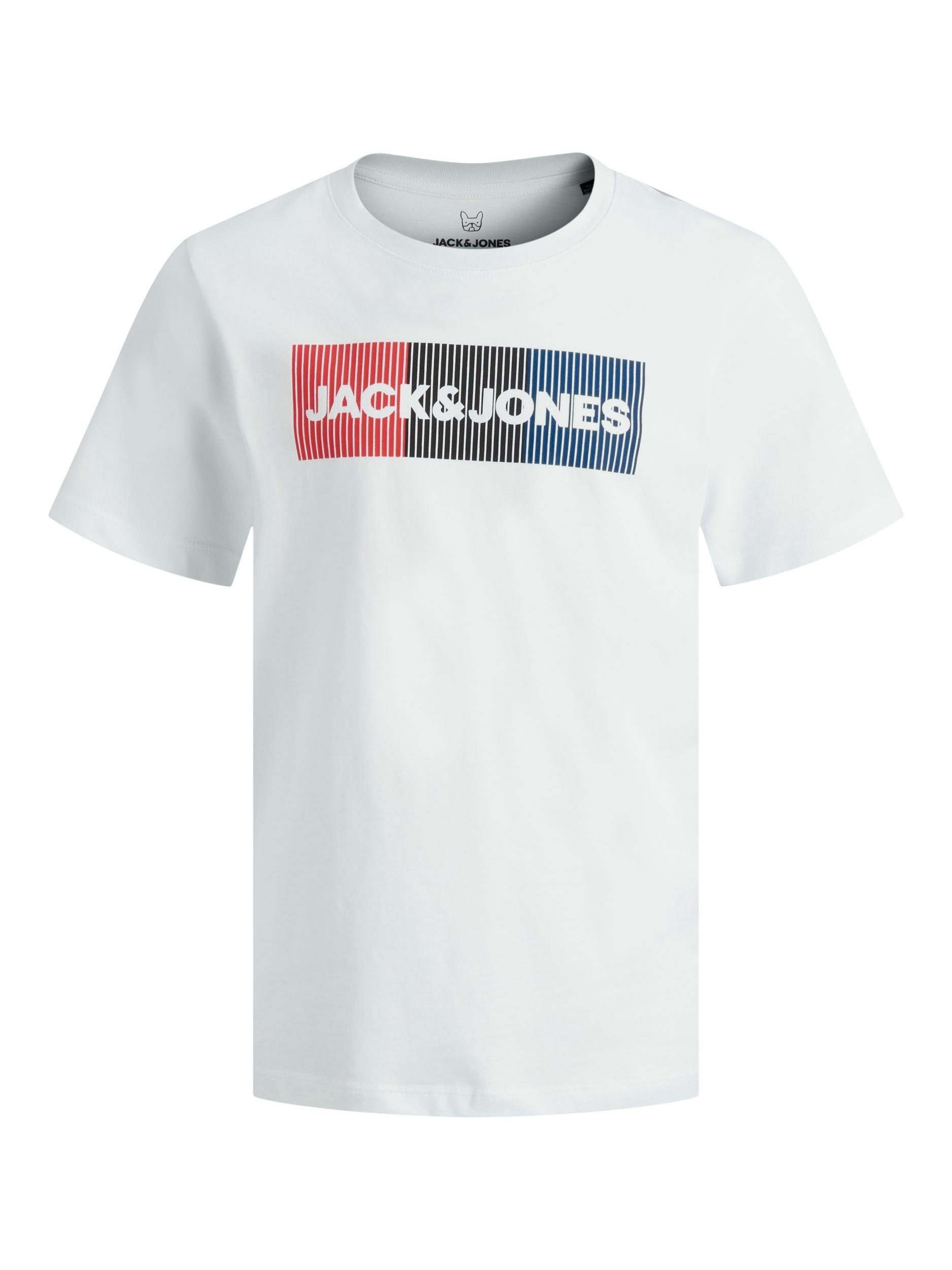 Jack & Jones Junior white T-Shirt JR CREW T-Shirt JJECORP PLAY LOGO SS TEE