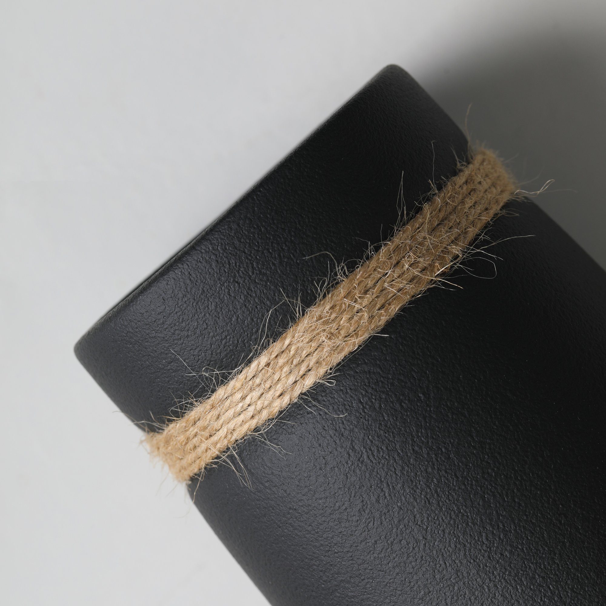 flature Tischvase Keramik Vase Schwarz Boho Style - für Pampasgras und Blumen