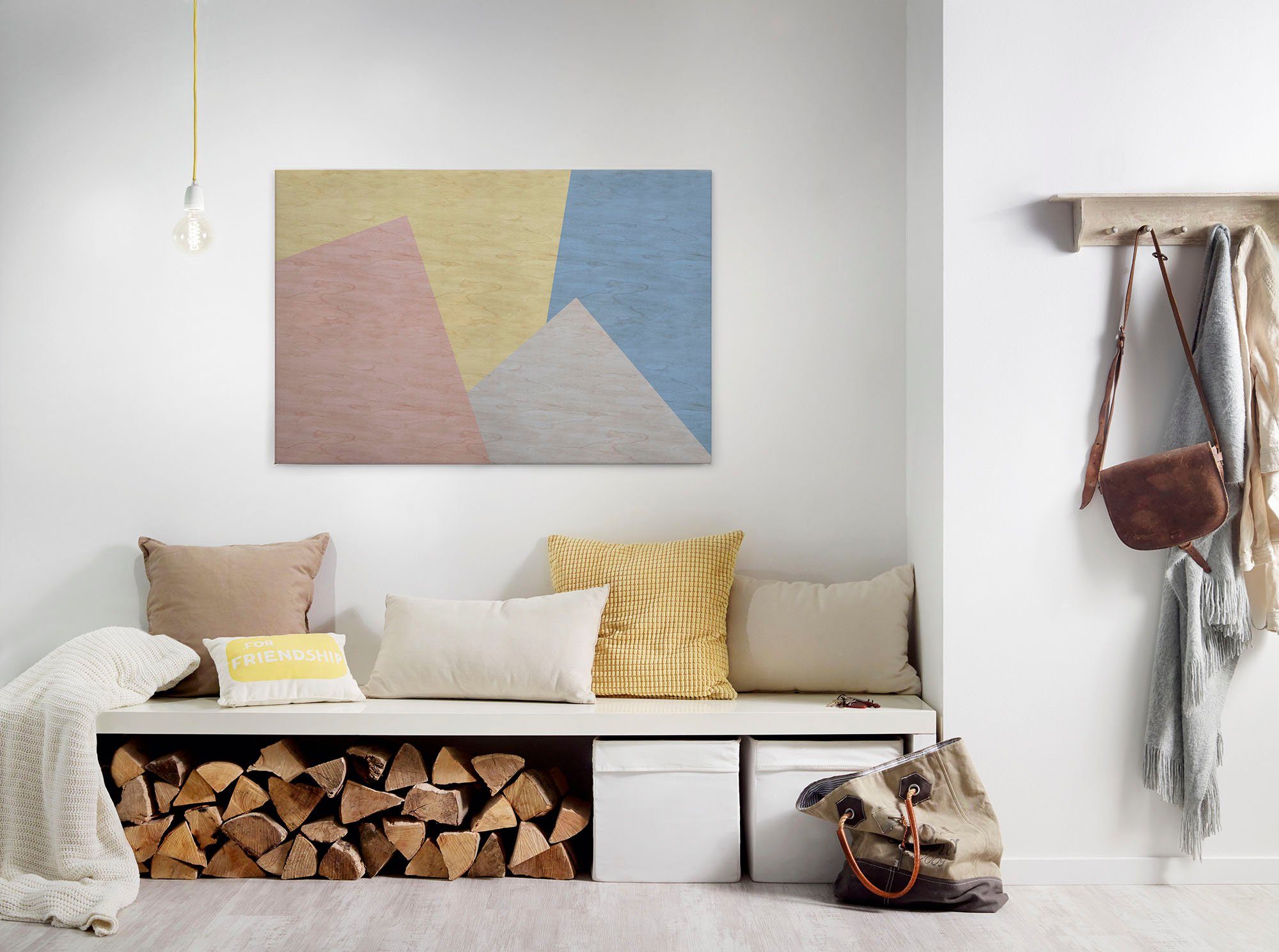 A.S. Création Leinwandbild inlay 3, Abstrakt, Kinder, Kunst (1 St), Keilrahmen Farben Bunt Grafisch Abstrakt Leinwand-Bild Wohnzimmer Wand